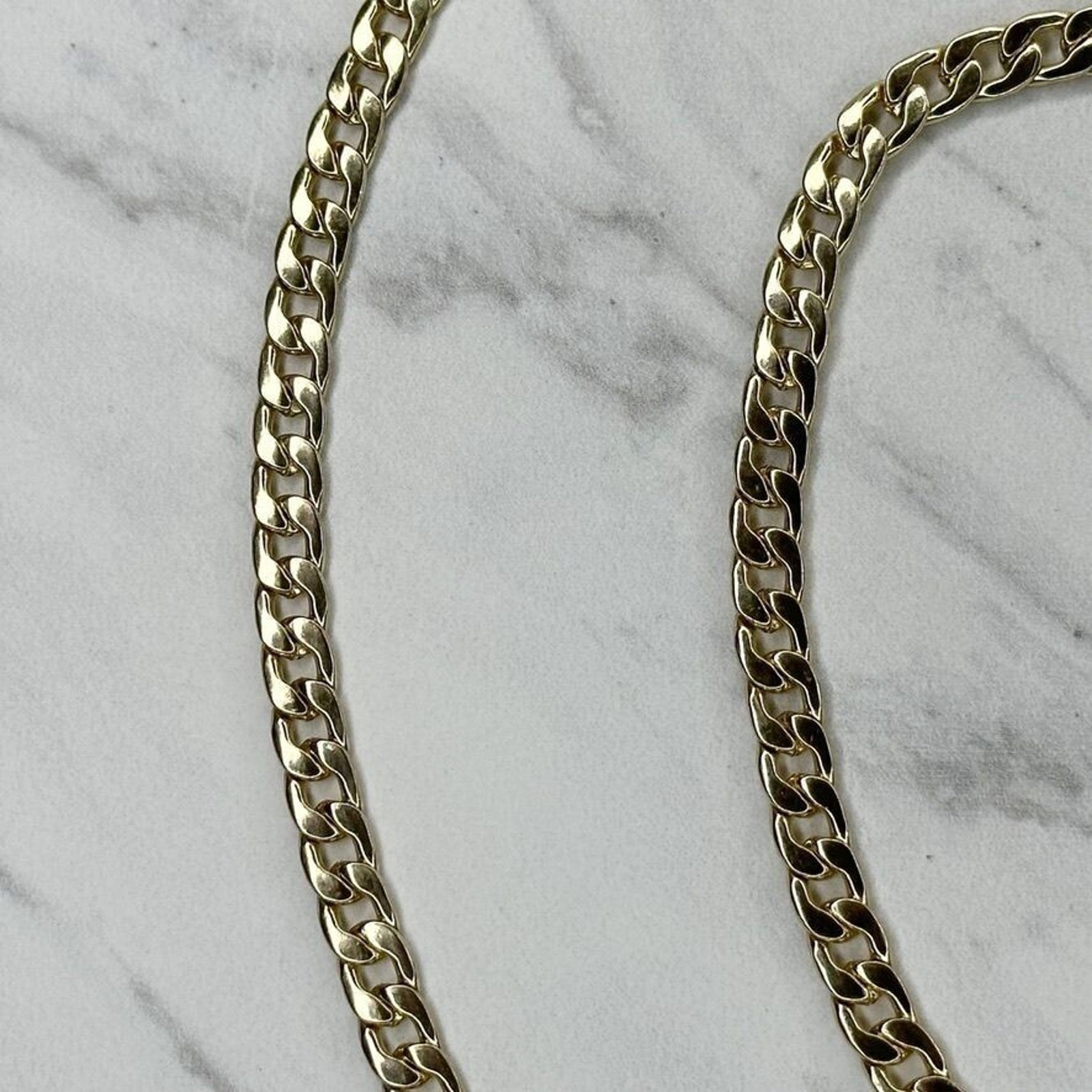 Gold Tone Flat Chain Link Purse Handbag Bag Replacement Strap