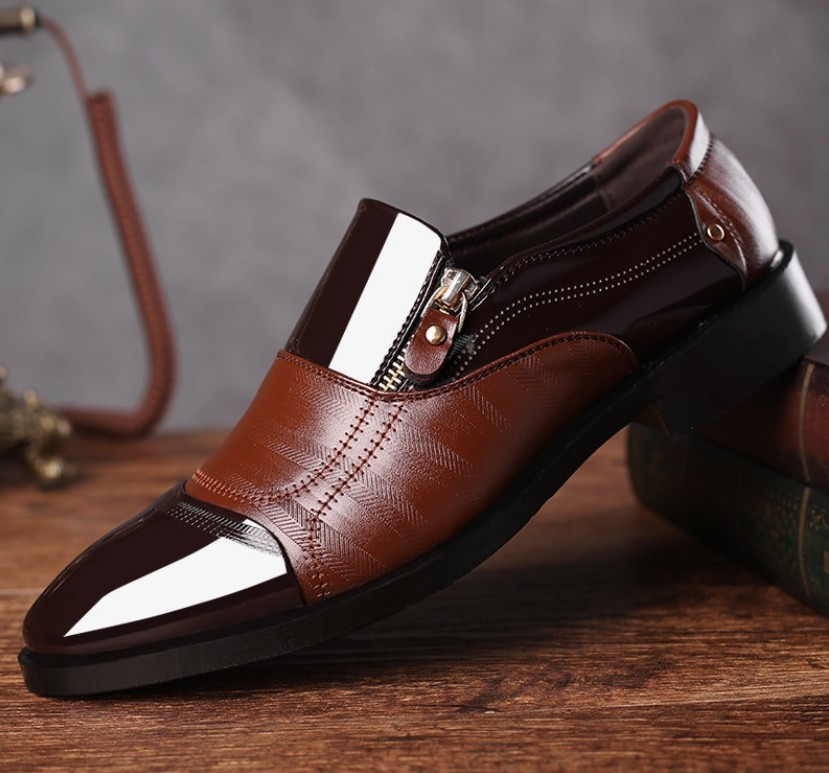Mens Faux Leather Pointed Toe Oxfords Loafers Business Formal Dress Suit Shoes