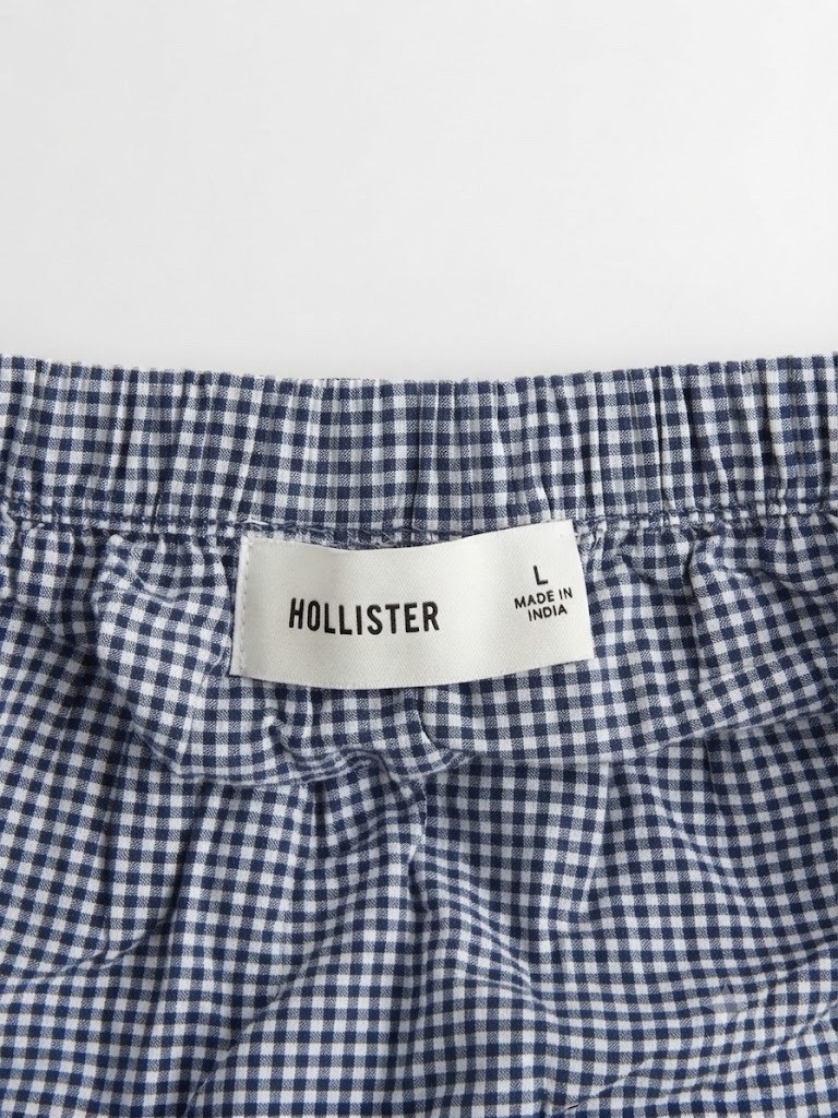 Hollister Women’s Blue White Gingham Halter V-Neck Button Front Tank Top L