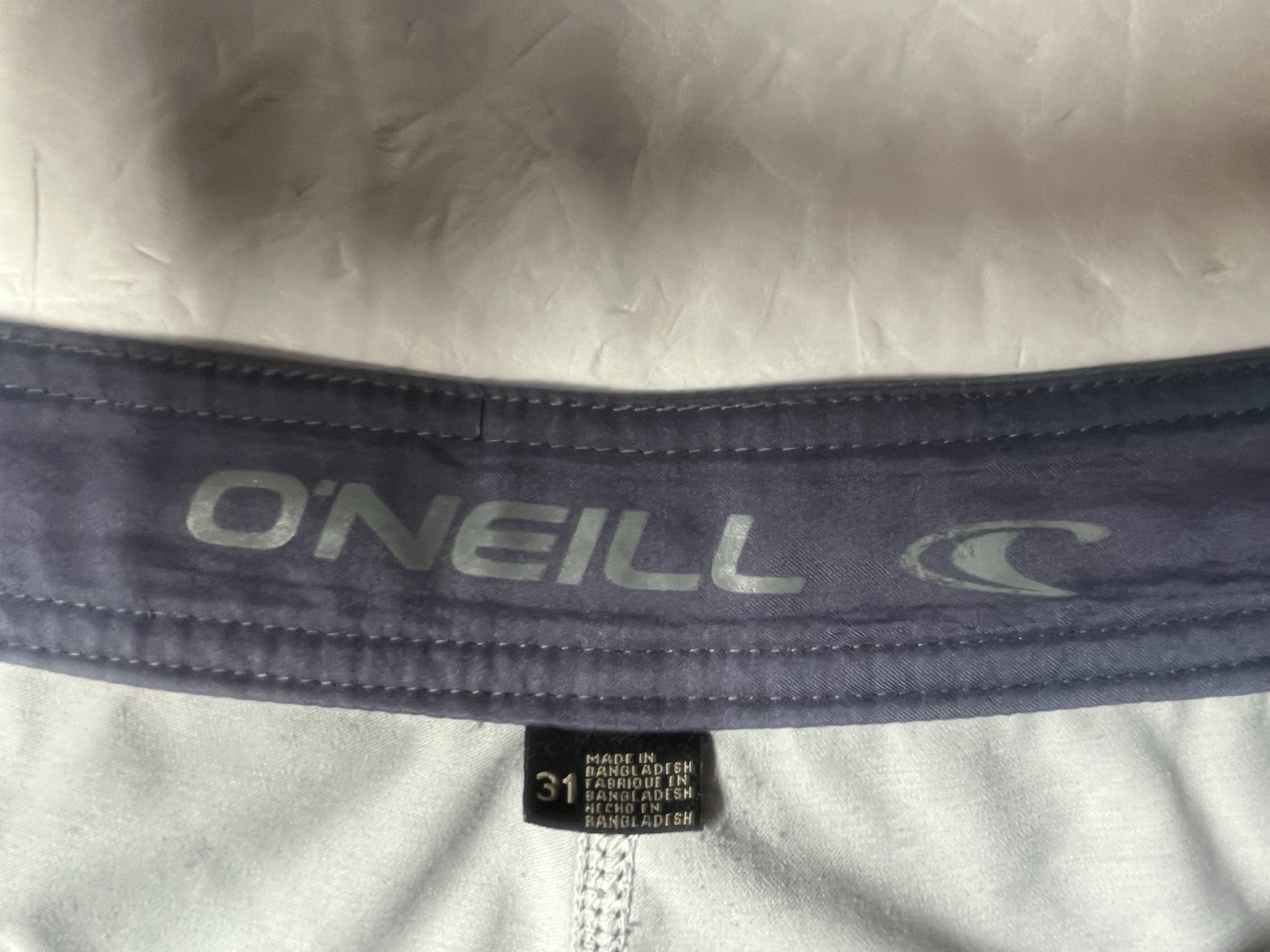 O’Neill Shorts Mens 31 Orange Tan Black Stripes Block Swimwear Boardshorts Pics