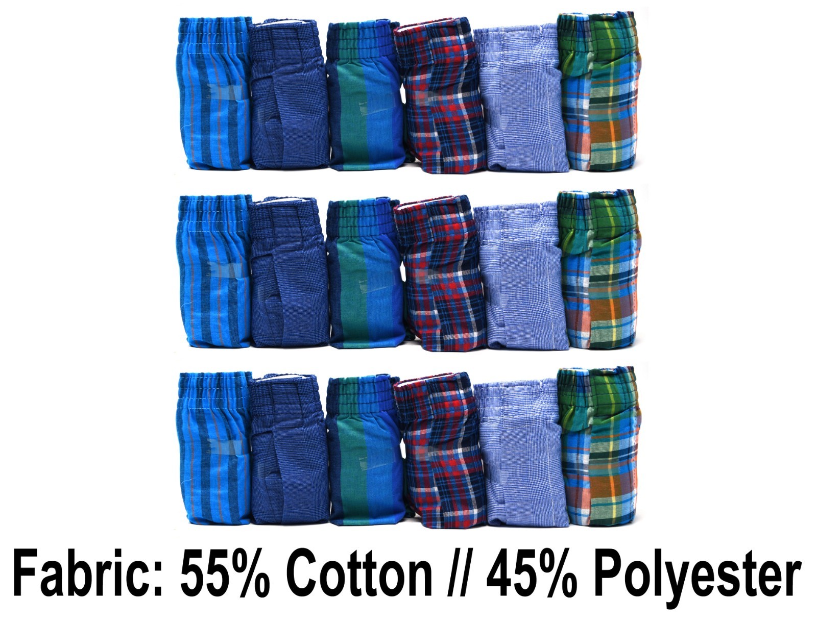 18 Plaid and Stripe XL 40-42 Inch Boxers Fruit Of The Loom EG 102-107 CM