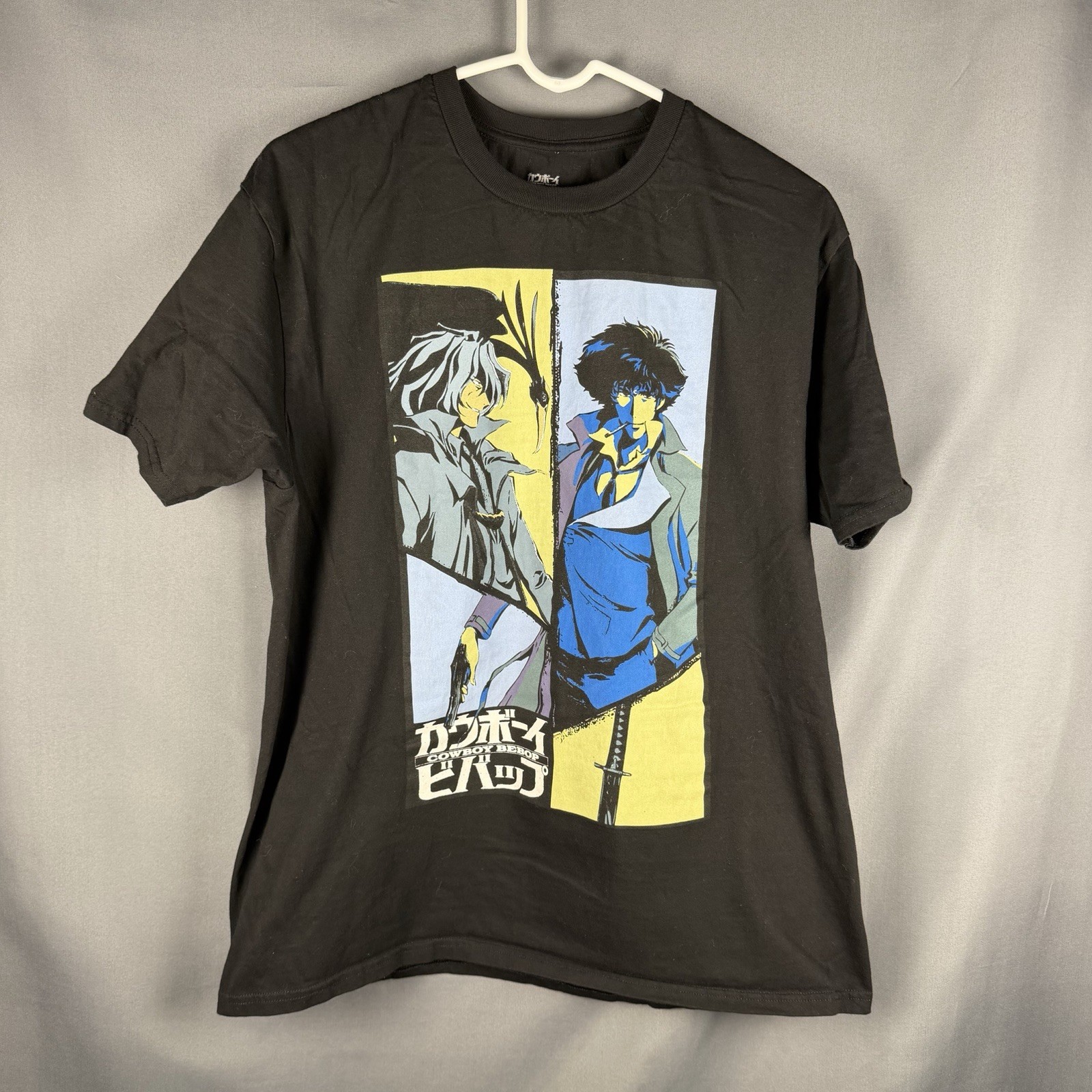 Cowboy Bebop T Shirt Large Black Spike Vicious Duo Box Sunrise Funimation Anime