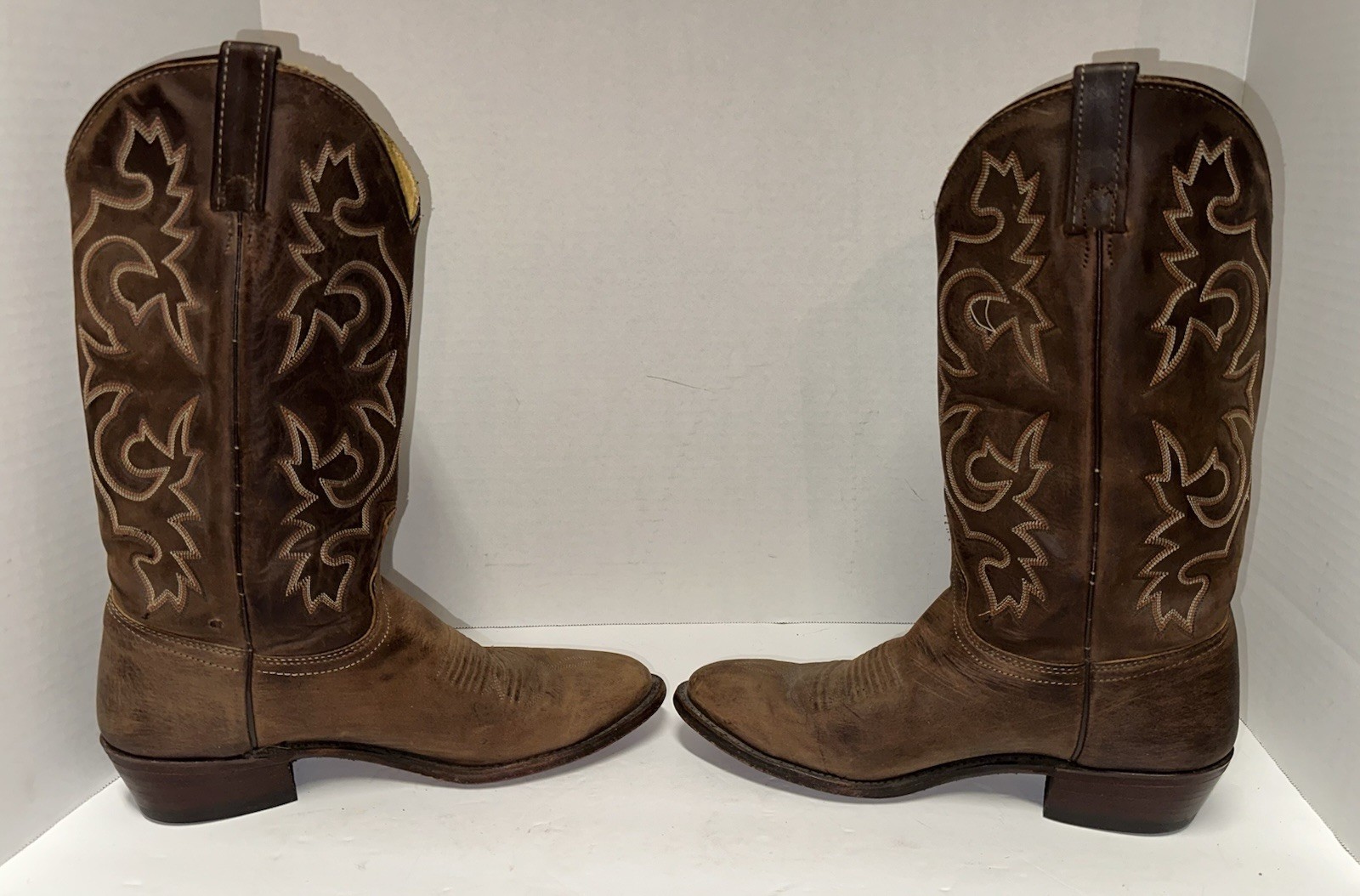 VTG J. Chisholm Brown Leather Western Cowboy Boots Men’s 9.5D 5111