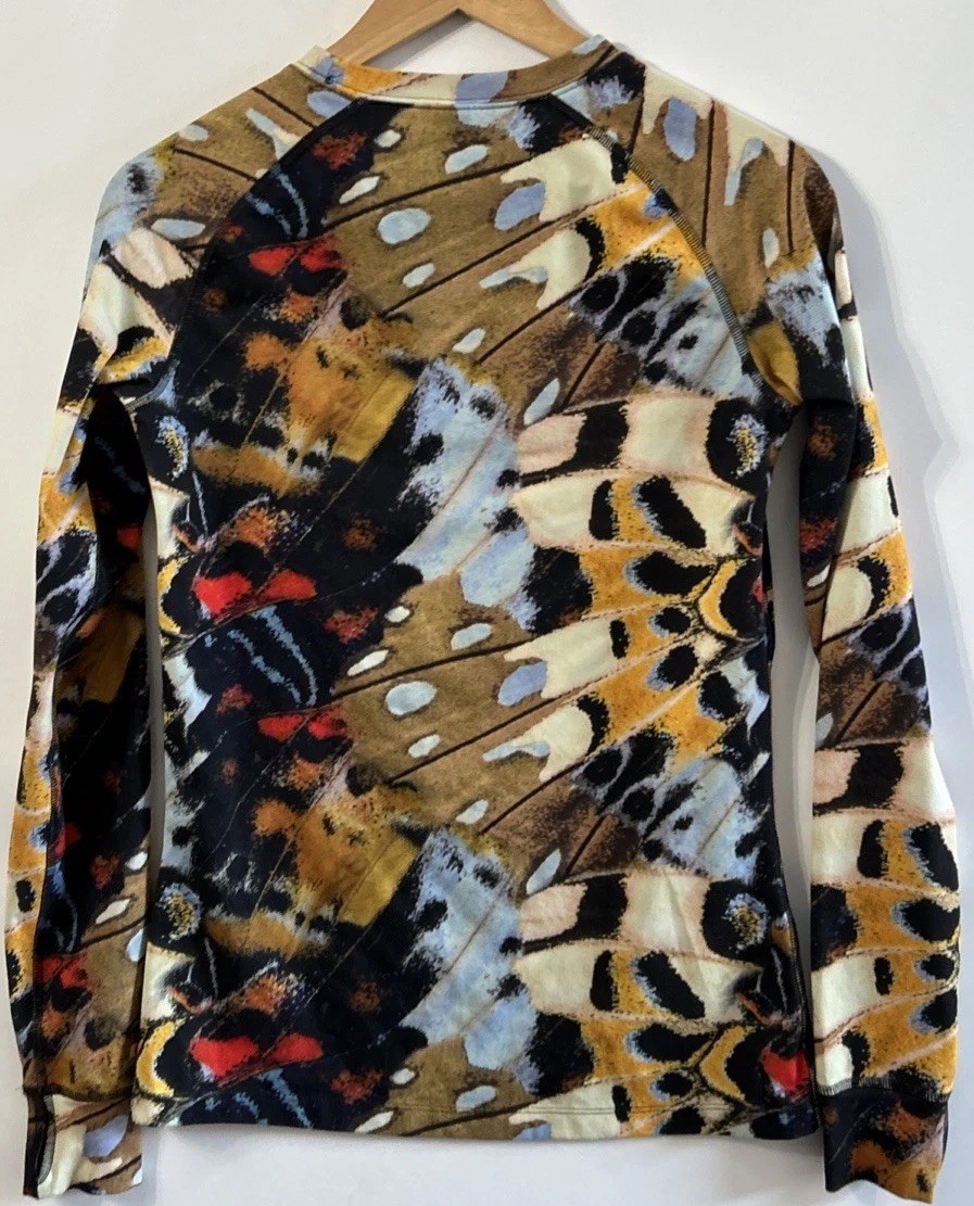 Women’s Armada Long Sleeve base layer Top Sz Small Flutter Butterfly Color way