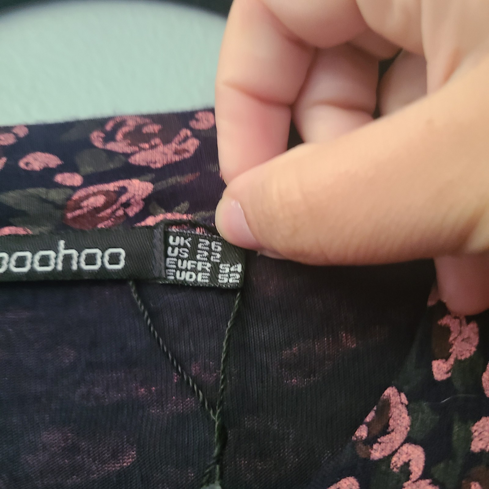 Boohoo EUC Women’s Floral High Neck Boho Cottagecore Mini Shift Dress Size 22