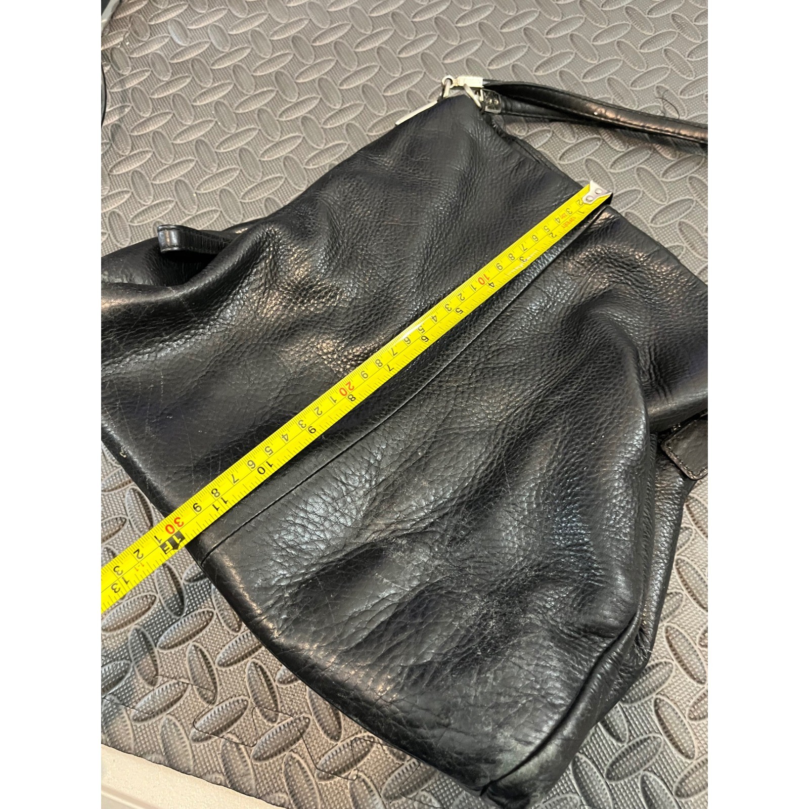 COACH MADISON PHOEBE Black Pebbled Leather Hobo Satchel Bag 26224 Purse