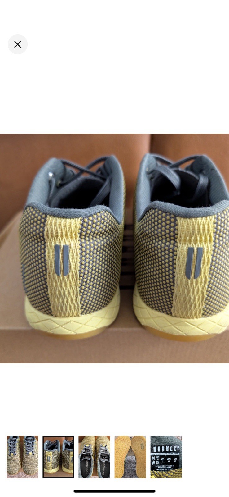 NOBULL Men’s Low Top Athletic Sneaker, Gray/Yellow, Lace-Up, Solid