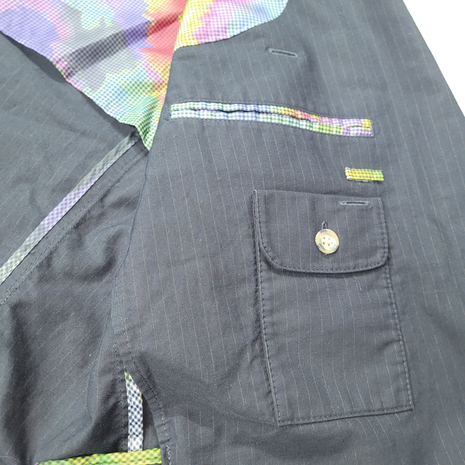 Kroon Navy Pinstripe Jacket Blazer Mens 42R Cotton Blend Unstructured Sport Coat