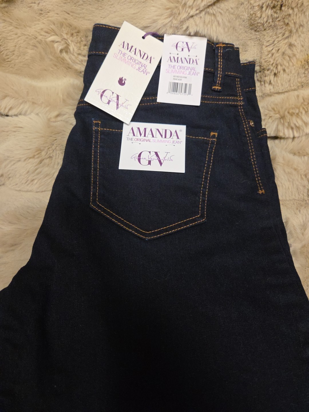 Gloria Vanderbilt Women’s Amanda Jeans Size 8 Long Classic Fit Taper Leg Stretch