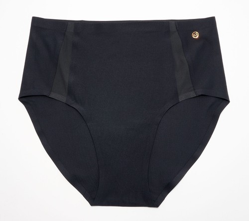 Evelyn & Bobbie High Waisted Mesh Seamless Bikini Panty Black 0-14 New