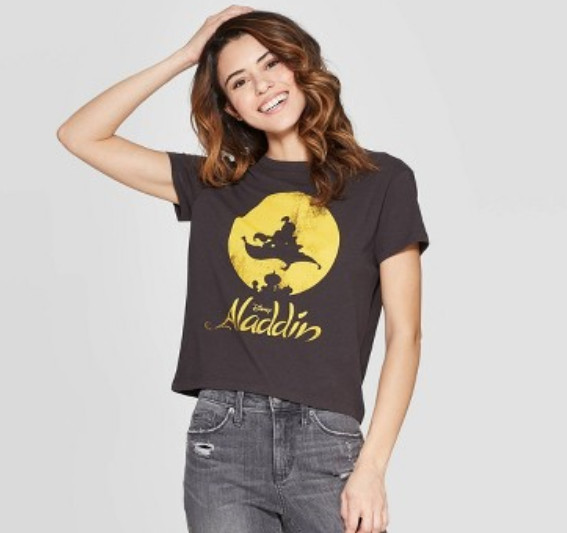 Juniors Disney Princess Short Sleeve New World T-Shirt- Black-Varies Sizes-M300