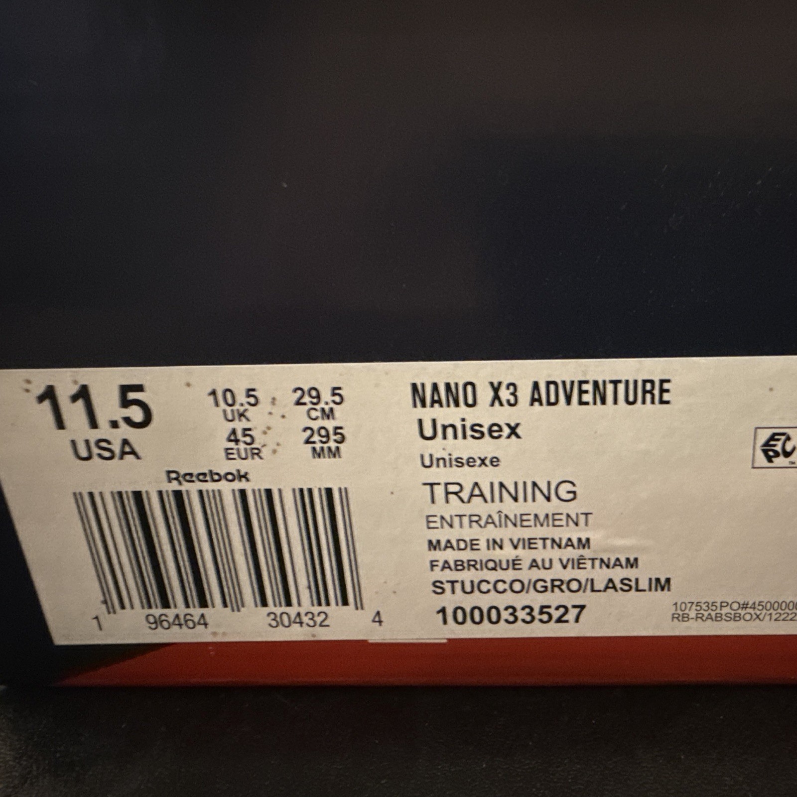 Reebok Nano X3 Adventure Unisex Low Top Lace-Up Training Sneakers Beige/Gray