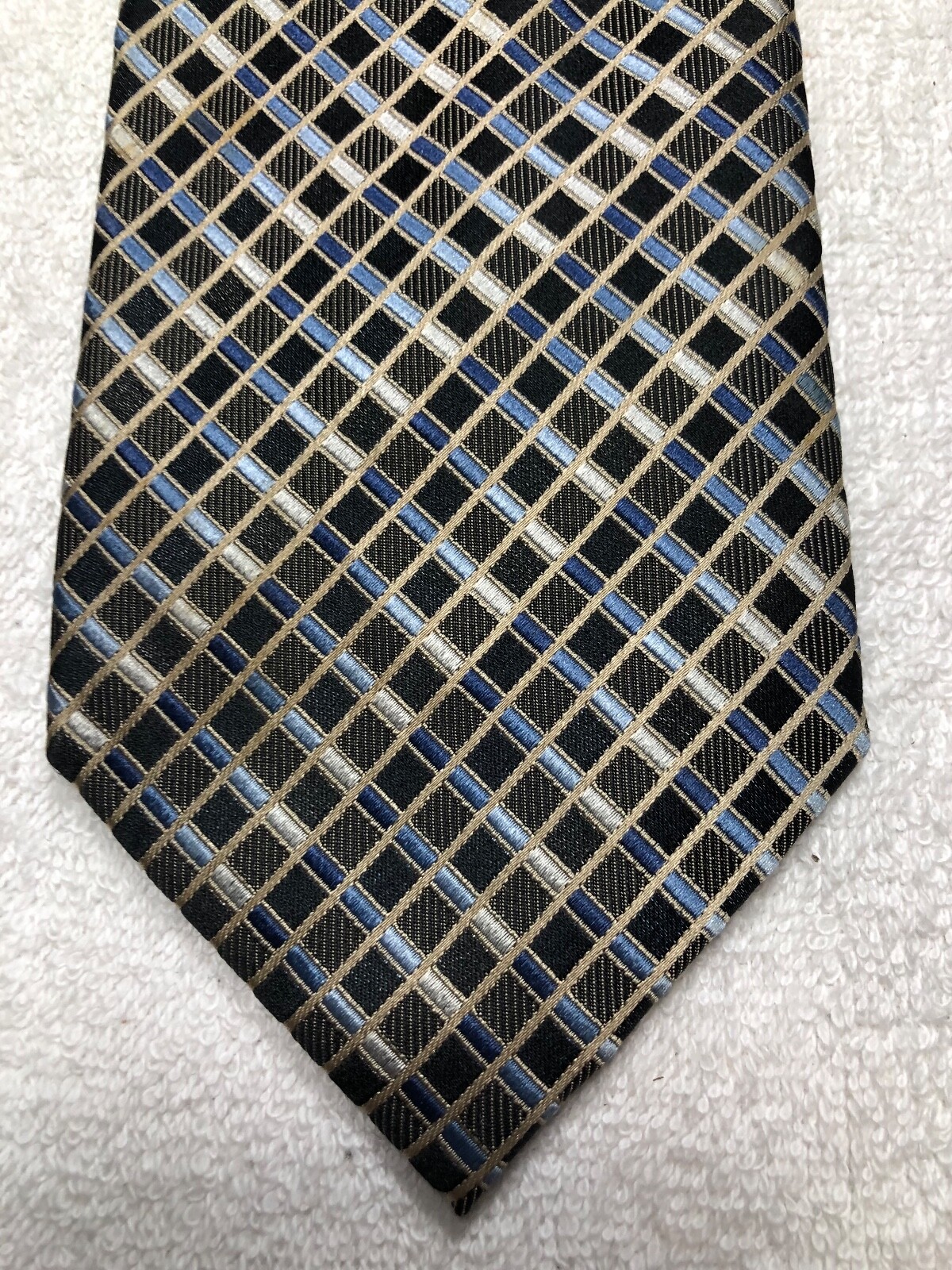 PLATINUM DESIGNS MENS TIE GRAY BLACK BLUE BEIGE 4 X 62 EXTRA LONG