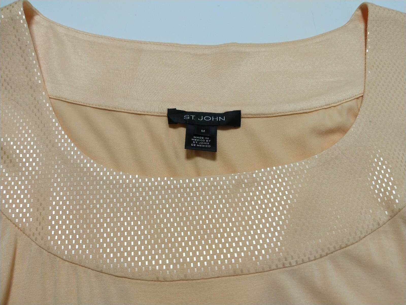 St John M Medium Tank Top Shirt 5% Spandex 95% Viscose Soft orange Sleeveless