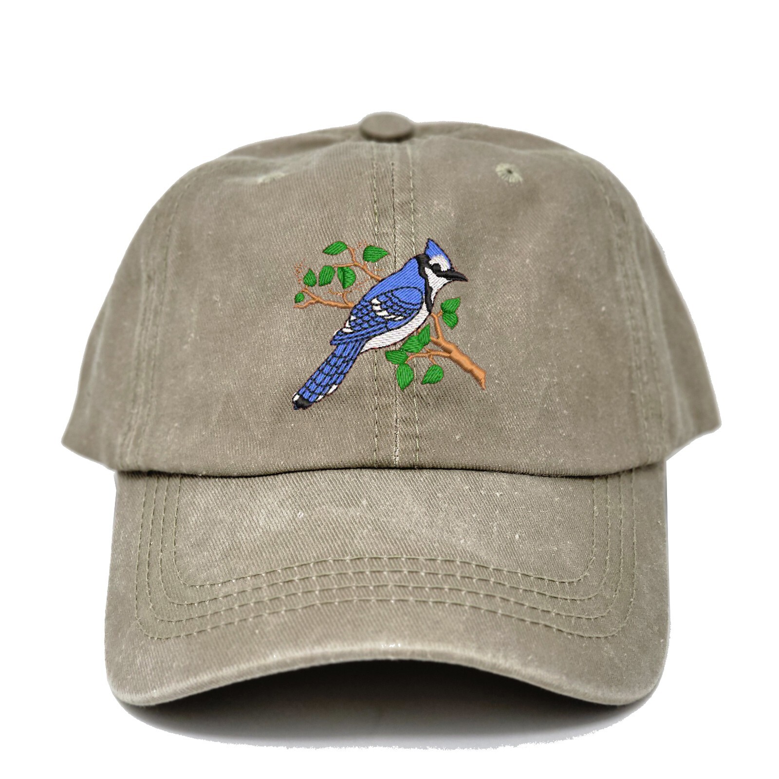 Blue jay bird embroidered dad hat, Blue jay bird embroidered cap custom make cap
