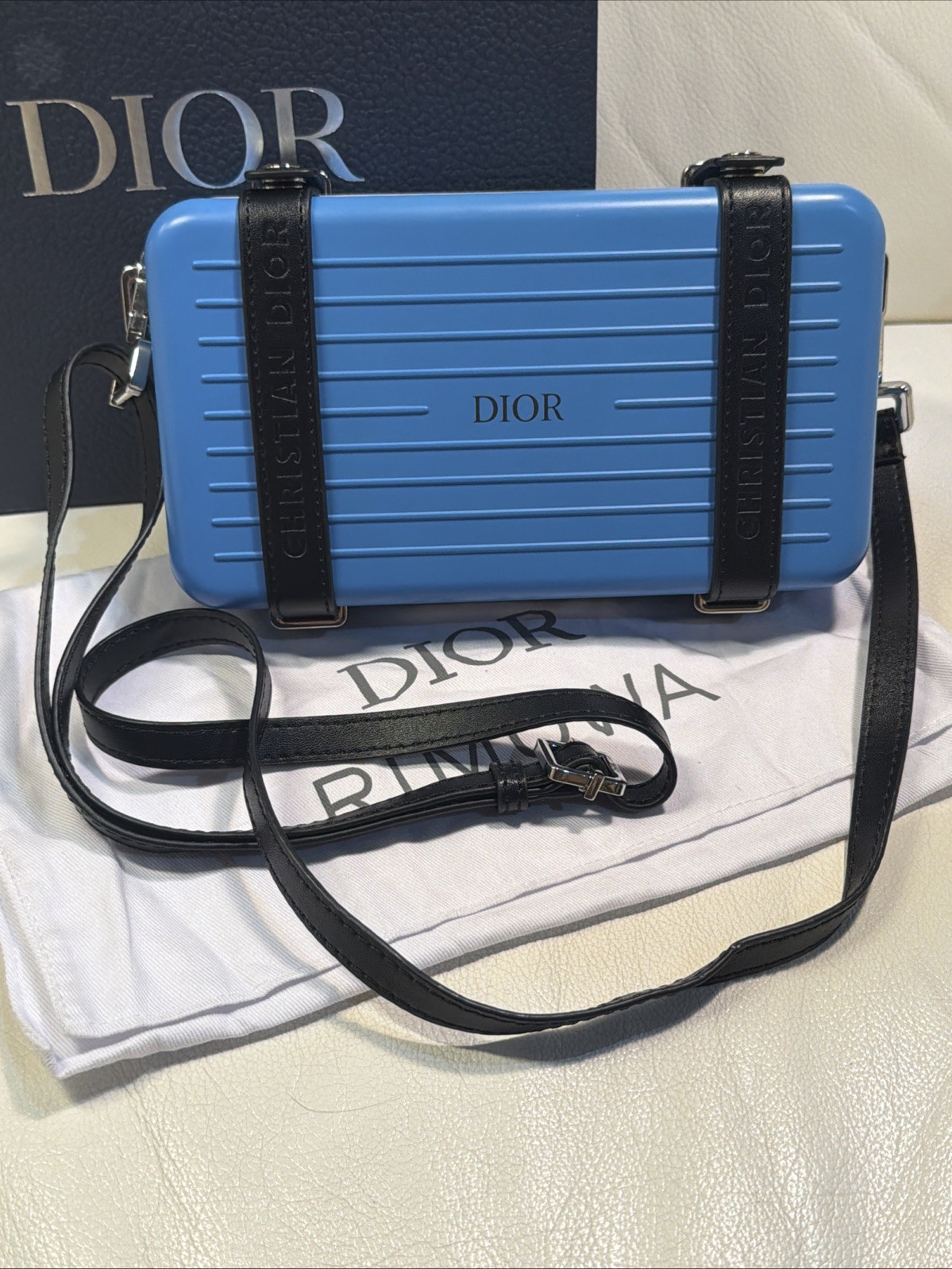 RIMOWA Personal Aluminum Cross-Body Clutch Bag – Blue