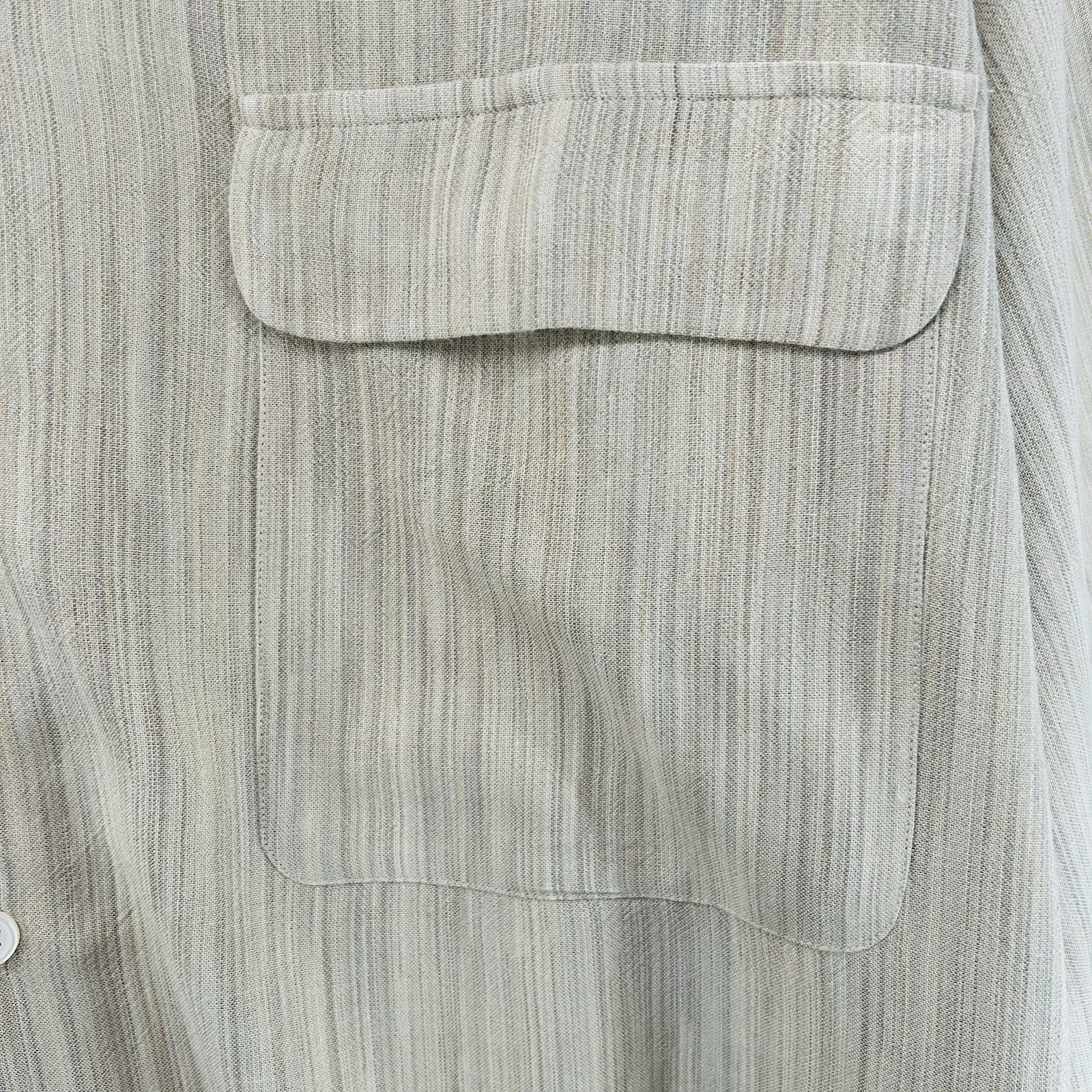 Vintage Wilke Rodriguez 100% Rayon Mens Long Sleeve Shirt Tan Medium NWT