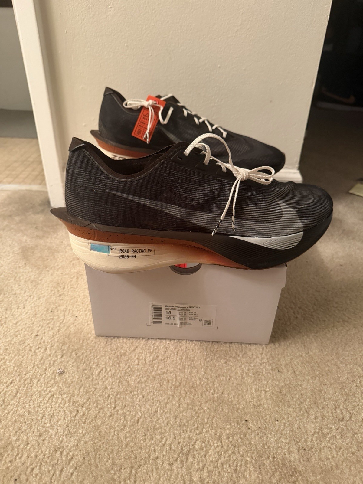 Nike ZoomX Vaporfly Next% 4 Velvet Brown Size 15