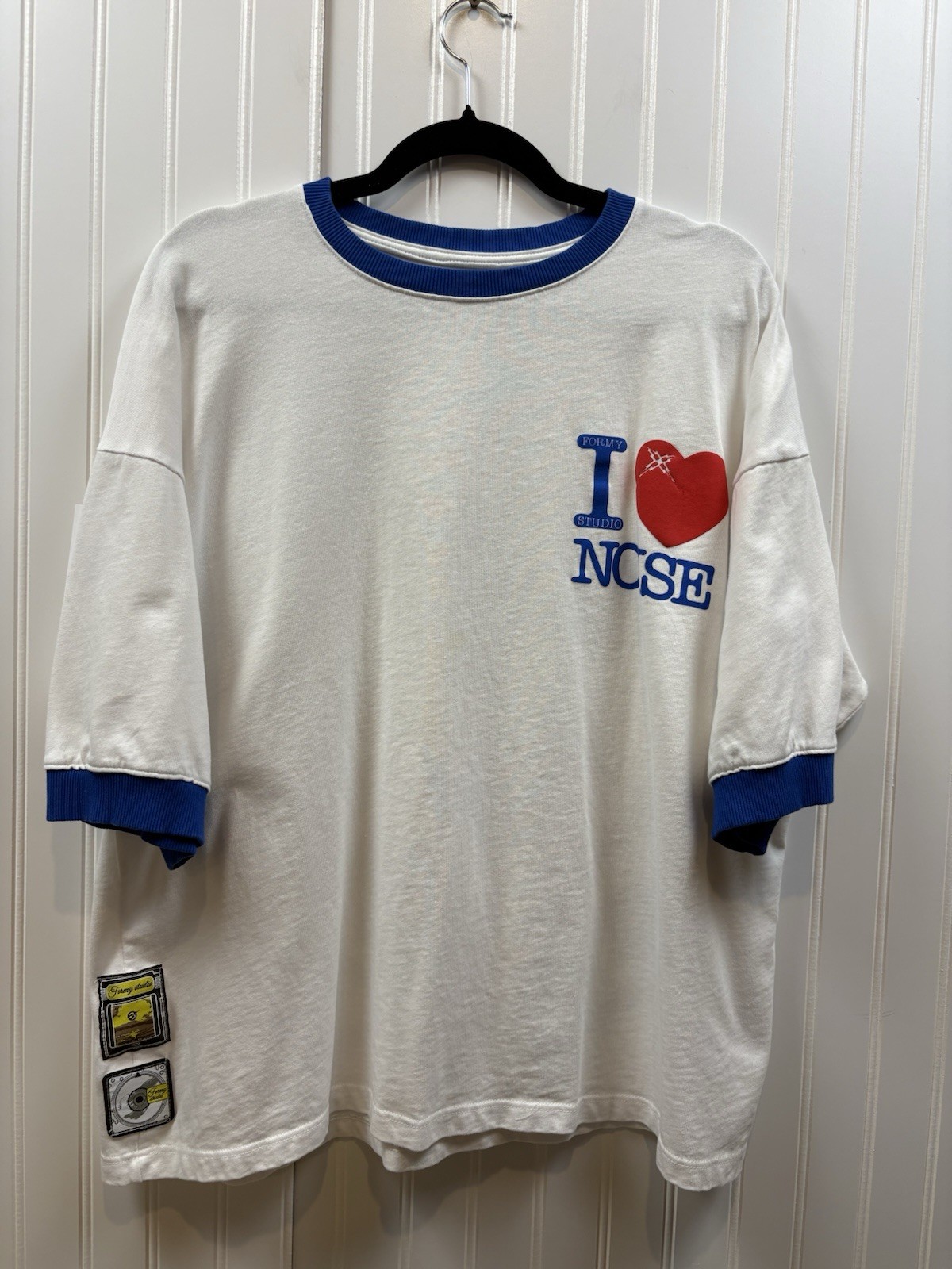 Formy Studio Ringer T-shirt Size XL White I Heart Noise Streetwear