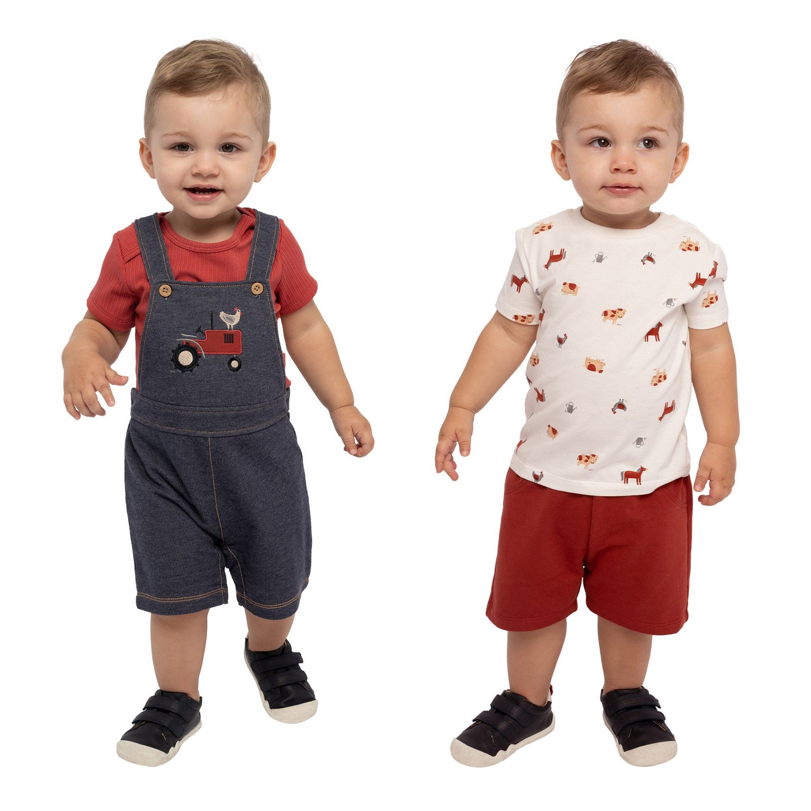 Pekkle Baby 4-piece Overall & Short Set