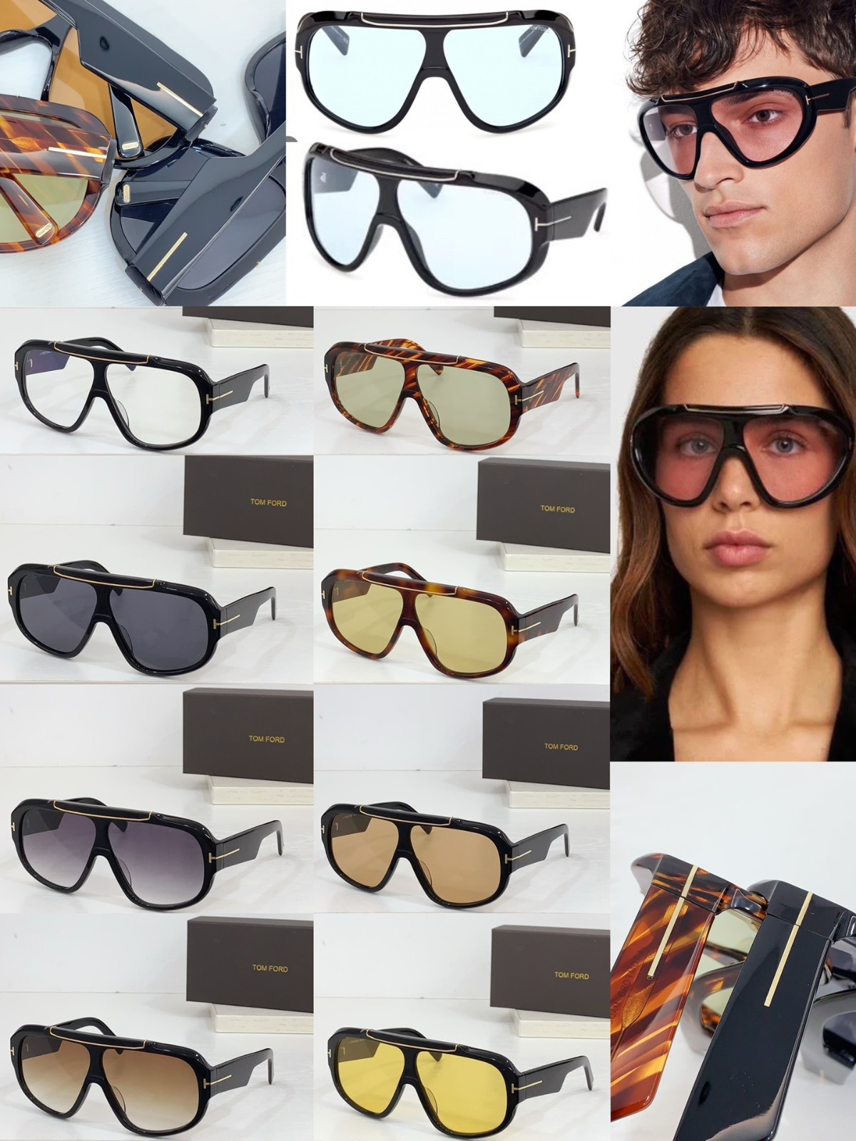 Tom Ford Rellen Sunglasses FT1093 01EB Black/Orange 71-7-120mm With Case New
