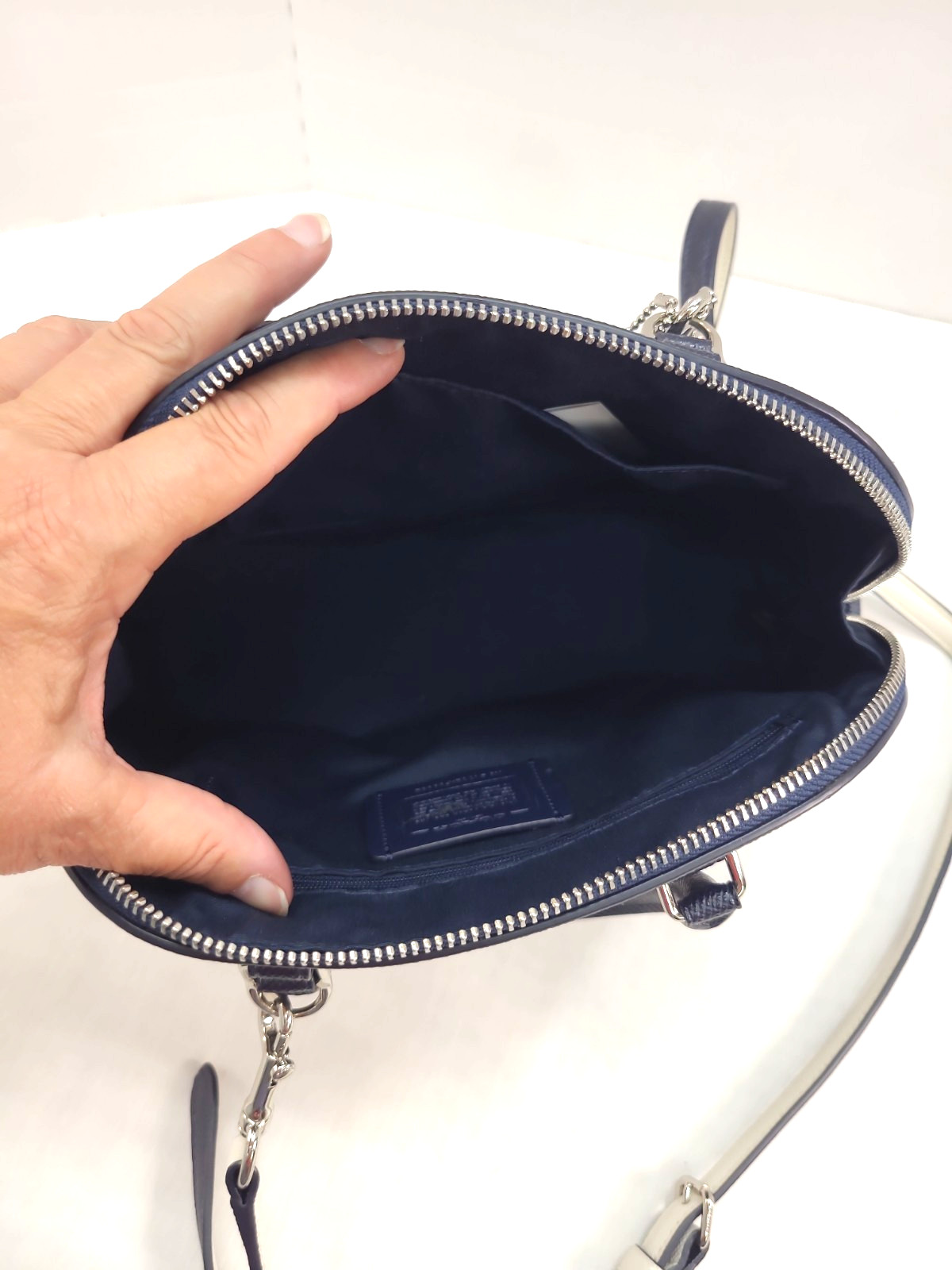 Coach Colorblock Mini Sierra Satchel – Midnight Navy Chalk – F24589 EUC