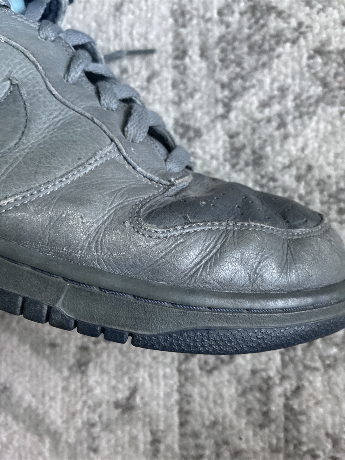 2006 Nike DUNK HIGH PREMIUM FLINT GREY MIDNT NAVY-UNI BLUE 314877-041 Black Five