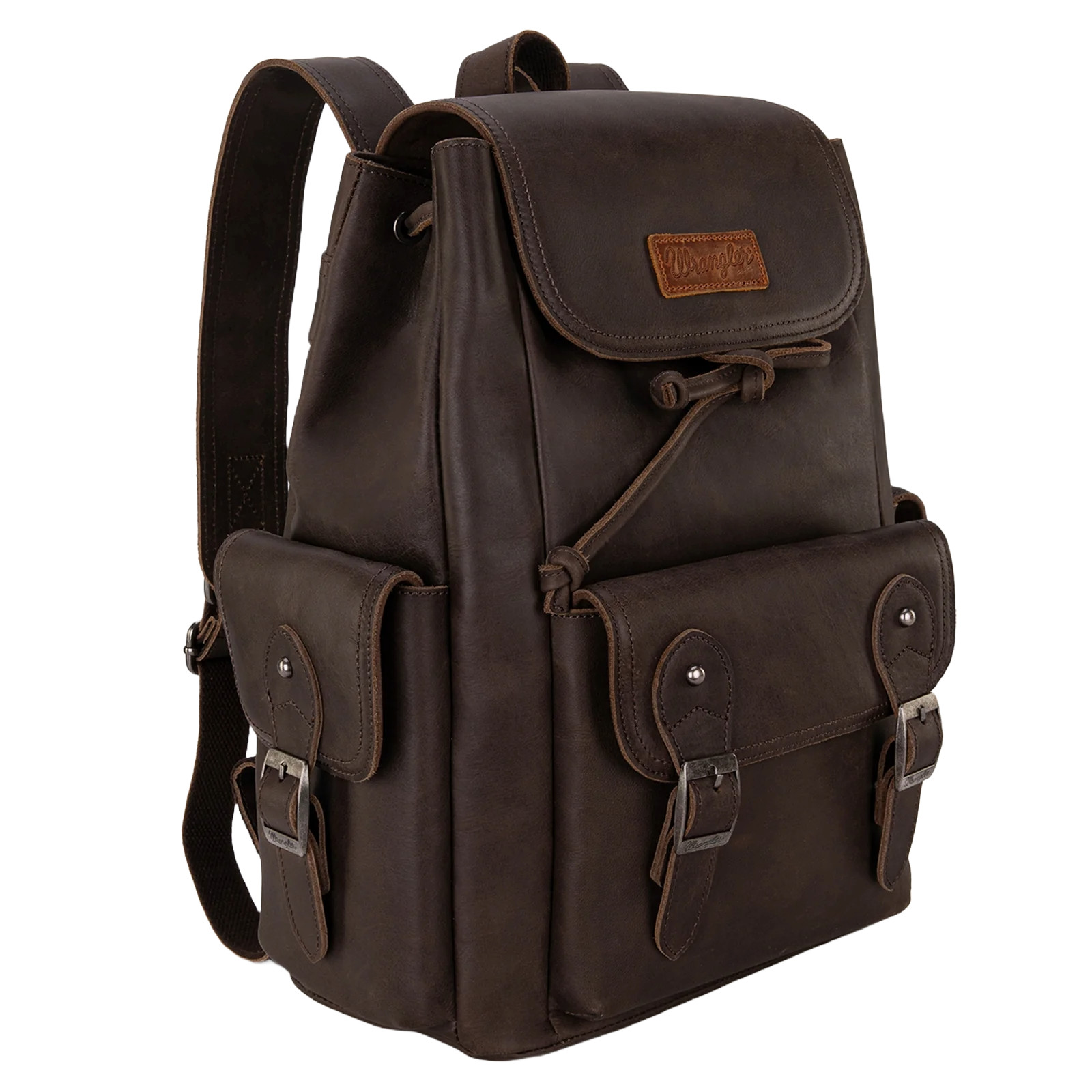Wrangler Ladies 100% Genuine Leather Coffee Brown Backpack WG143-9110CF