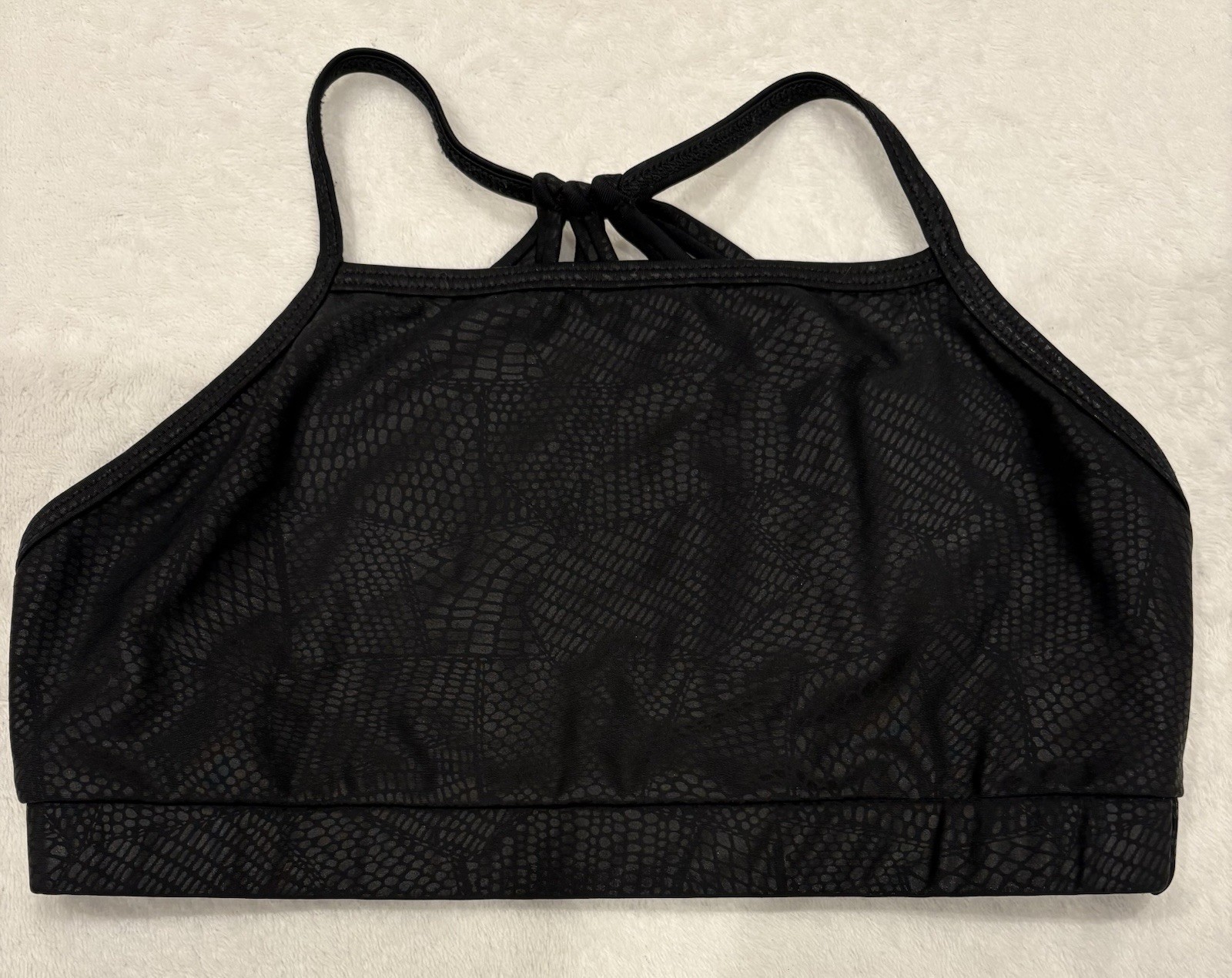 Onzie Black Snakeskin Print Strappy Back Sports Bra Size S/M / Yoga Activities