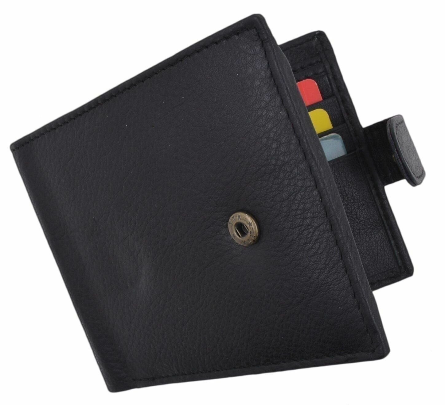 Cavelio Men’s Bifold Card ID Holder Genuine Leather Wallet with Snap Closure