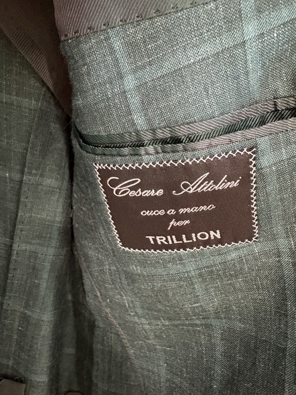 Cesare Attolini Napoli Blazer 46R 56 Green Plaid Cashmere Silk Linen Italy