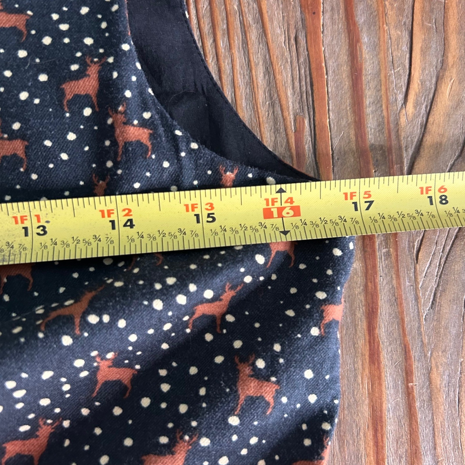 LL Bean Signature Deer Print Fit & Flare Dress Black Sleeveless Size 6 502993