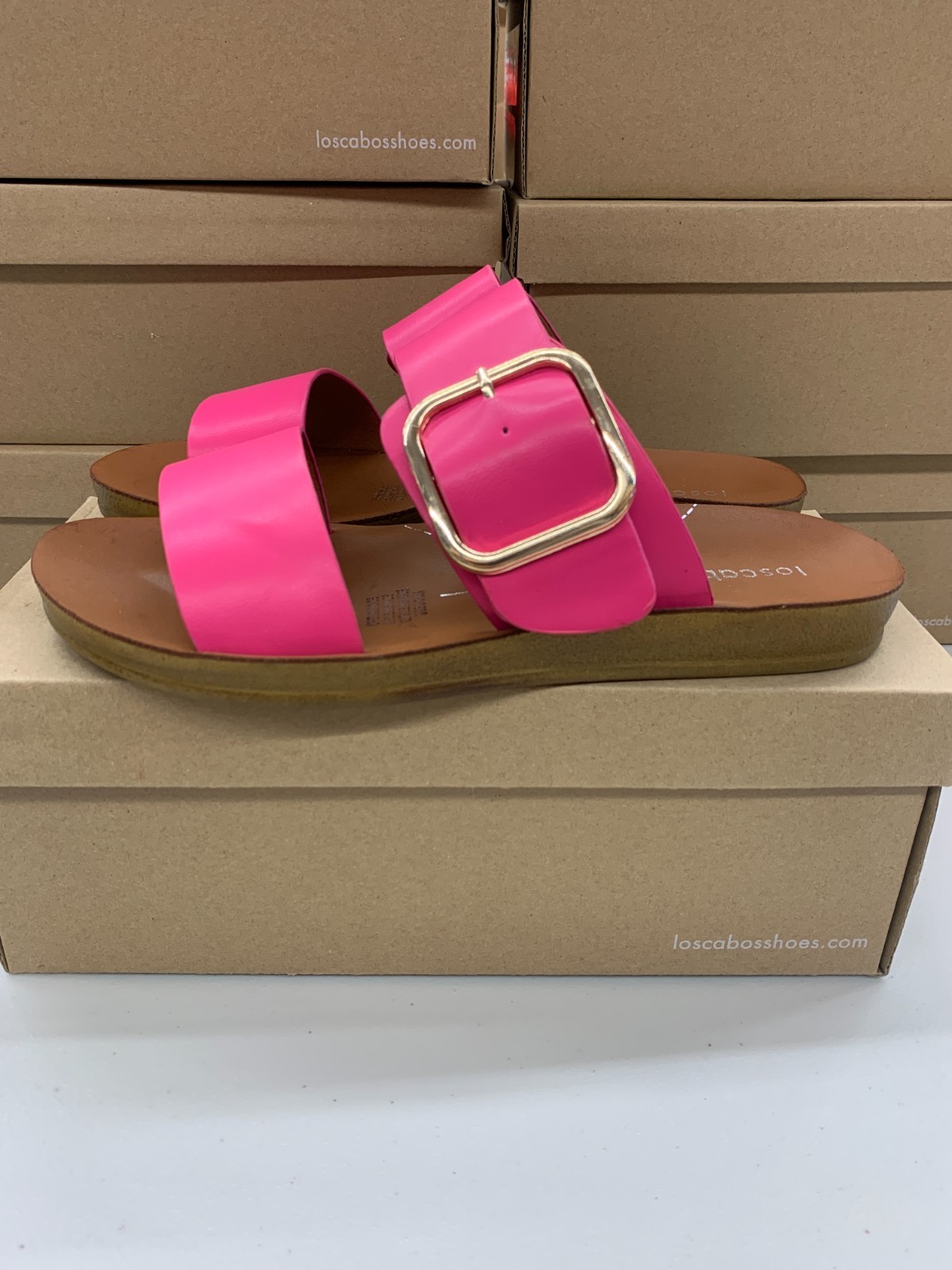 Los Cabos Doti Hot Pink Sandal Women’s EU 37 38 39 40 41 Slide Brown Tan