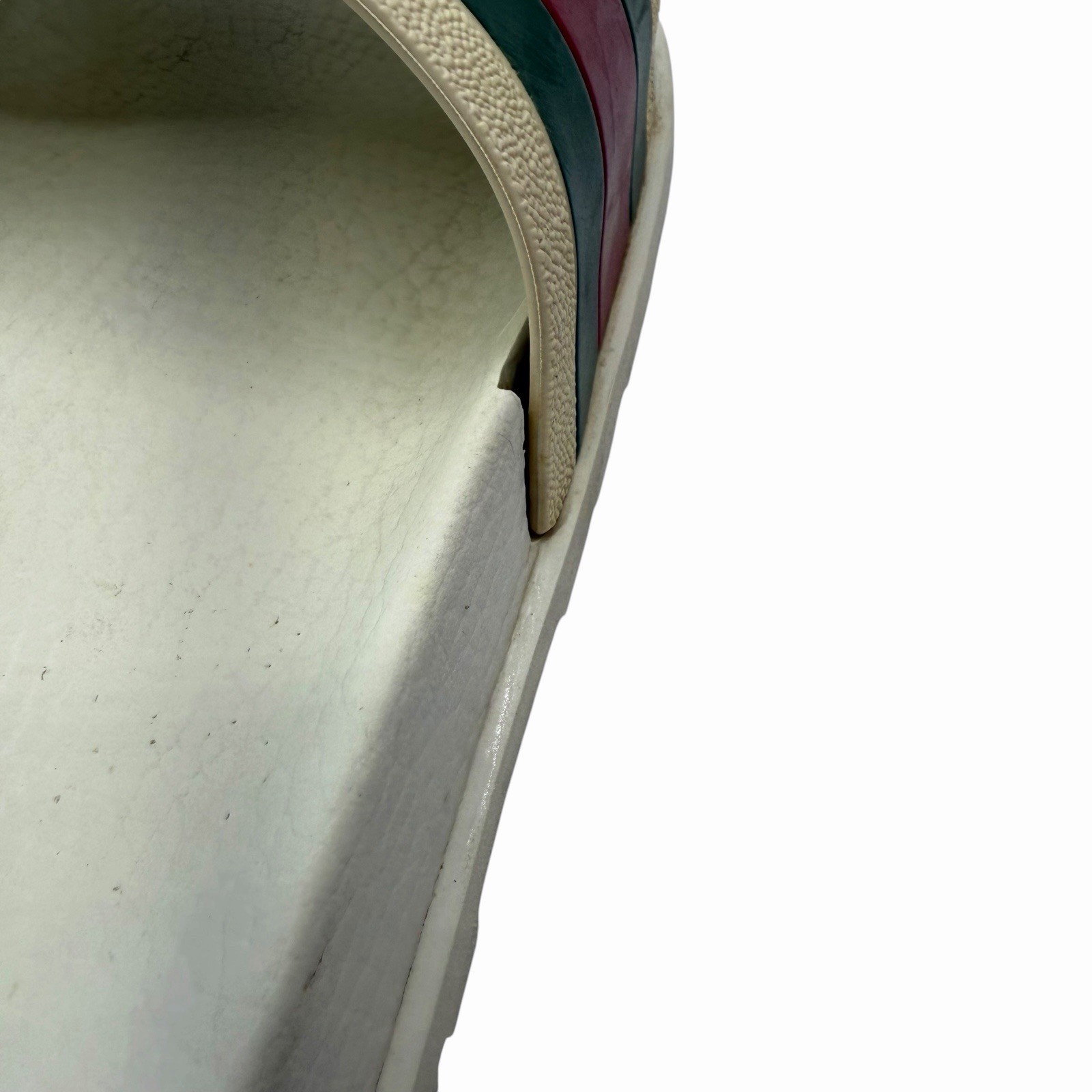 Gucci Men’s Web Rubber Slide Sandals Stripe Size 10 Read Description