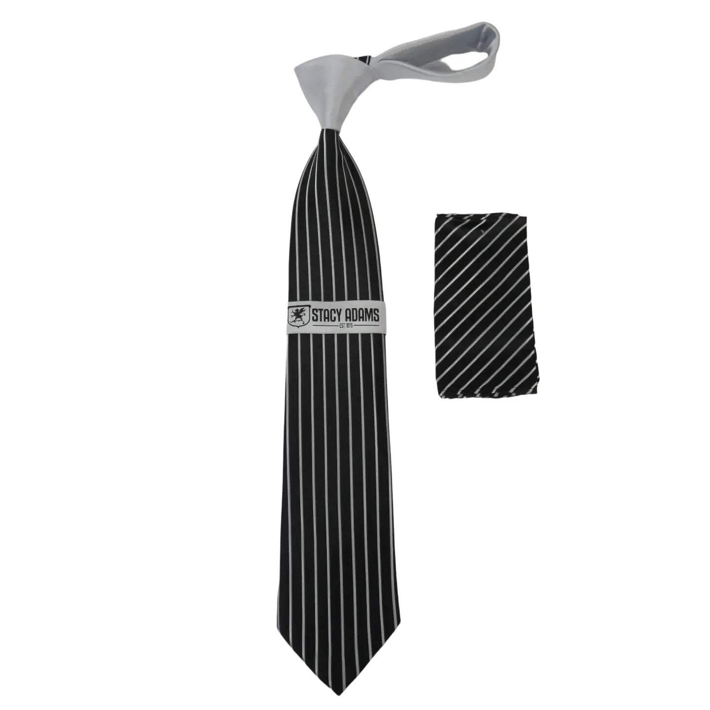 Men’s Stacy Adams Tie and Hankie Set Fancy Woven Silky Satin #SAT80