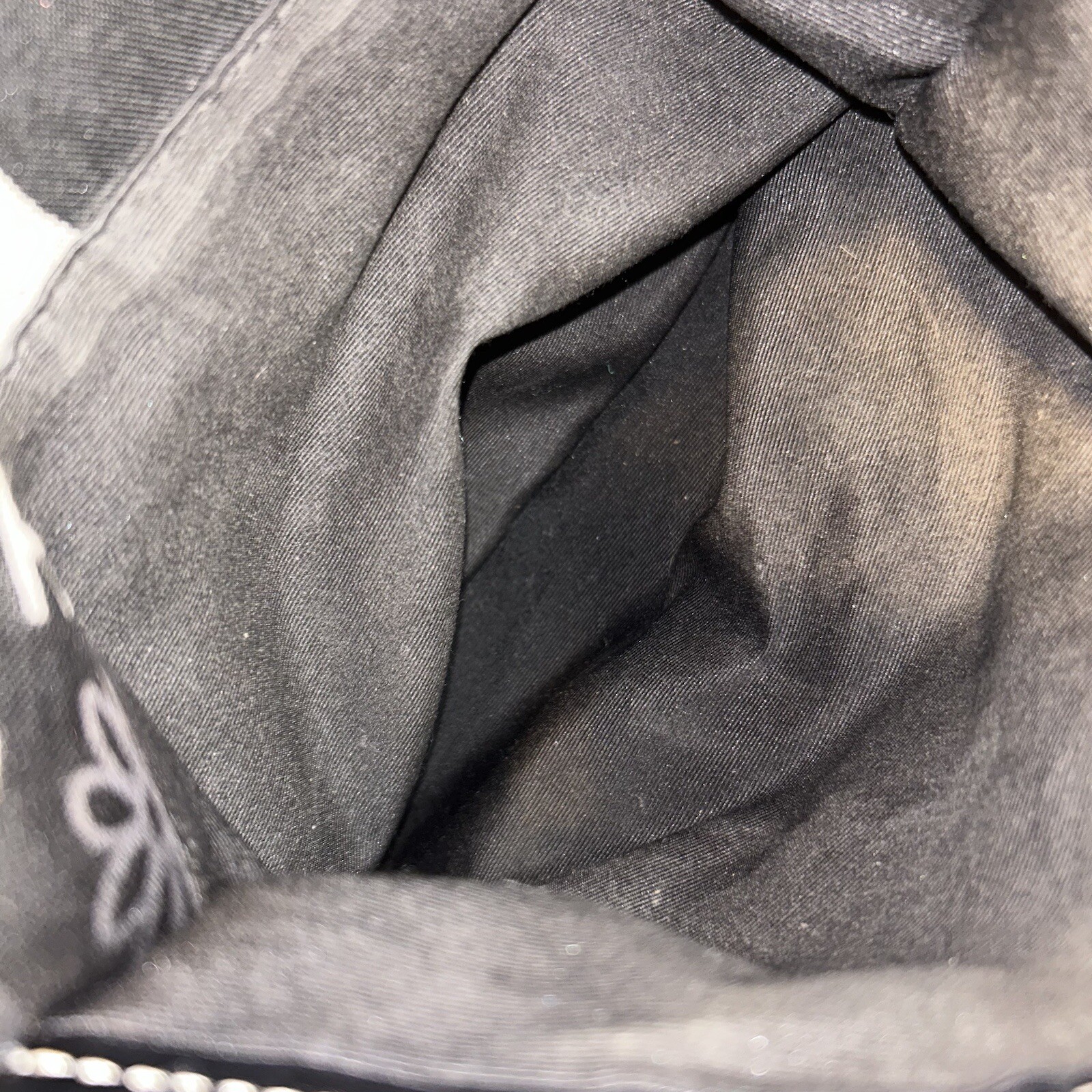 Coach Purse Leah Shoulder Bag Black & Gray stars Sateen #F14654 Silver Hardware