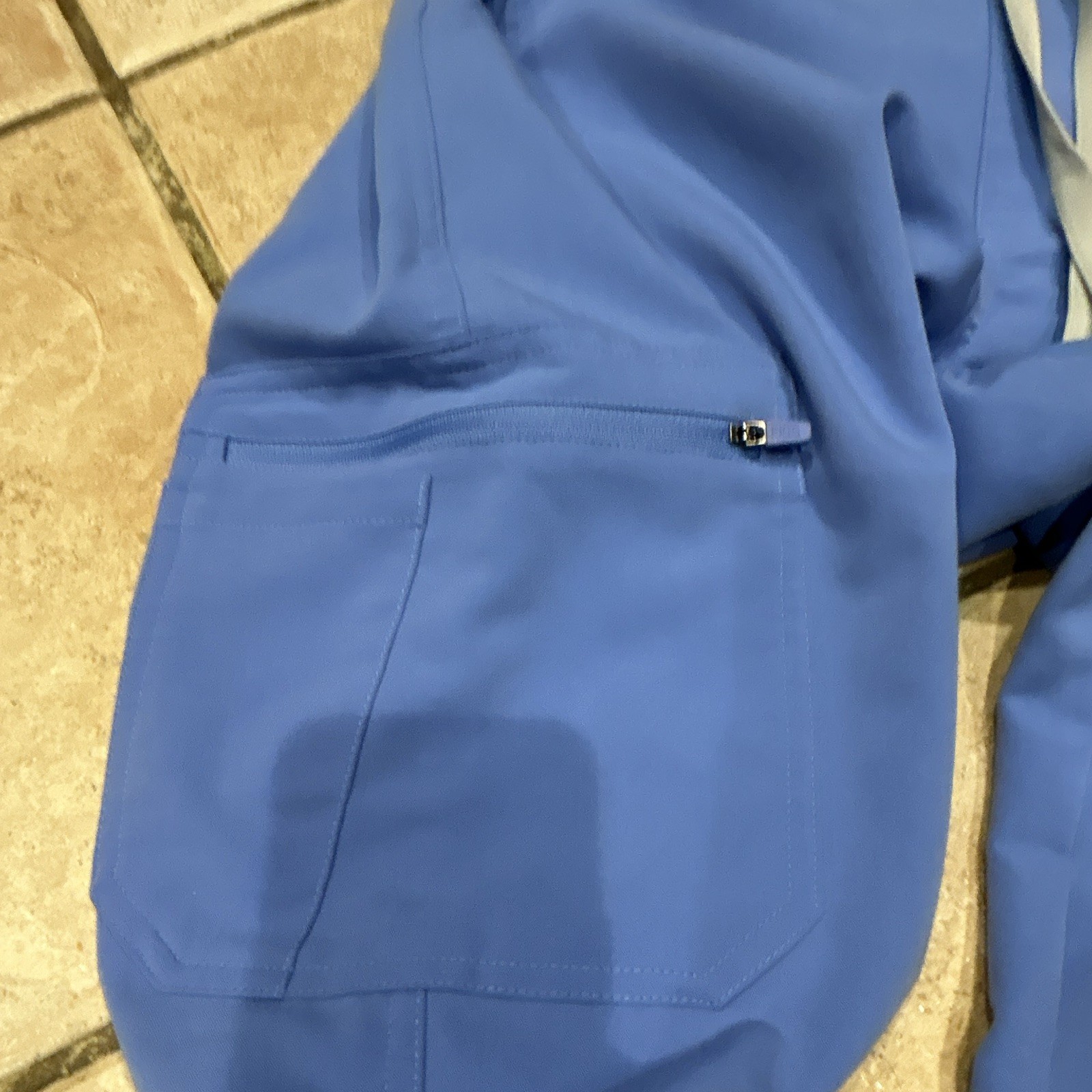 FIGS Unisex Blue Solid Medical Scrub Pants with Drawstring Waistband Bottoms