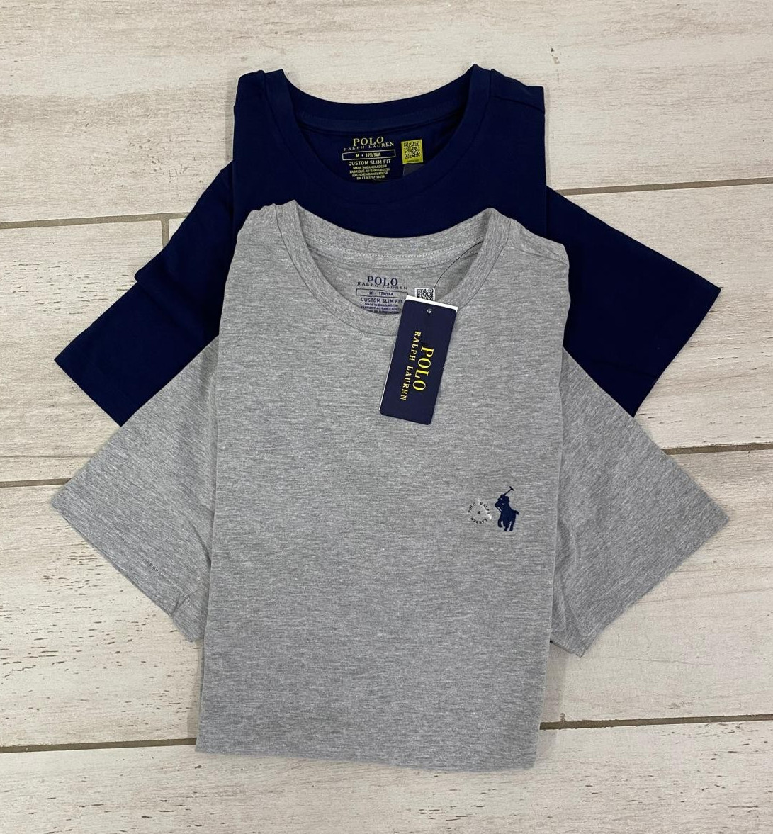 Polo Ralph Lauren Men’s Custom Slim Fit Crewneck T-Shirt Navy , Gray -S, -XXL