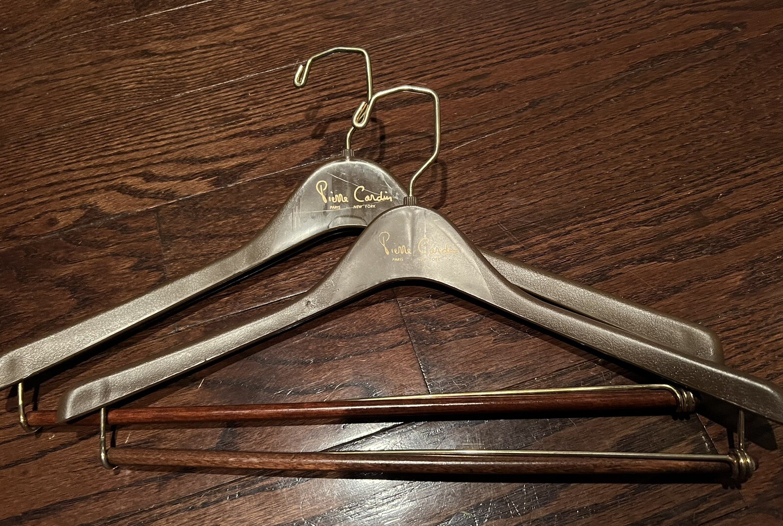 2 Vintage Pierre Cardin Paris New York MCM Hollywood Regency Coat Clothes Hanger