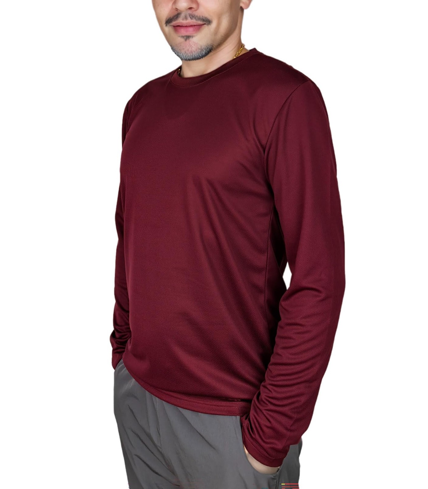 Mens 5-Pack Long Sleeve Tees: Dry faster than your excuses, sun-protected too!