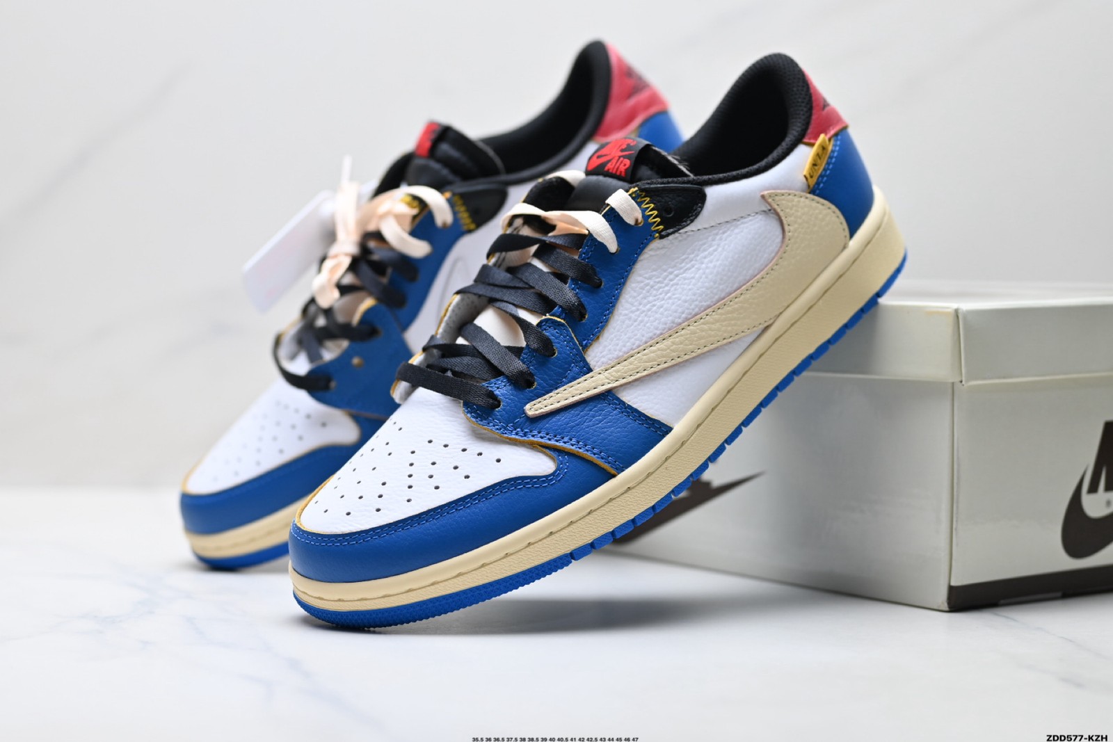 DM7866-111 New Travis Scott NK J*rdan1 Retro Low OG White Blue Men’s Size 4-13