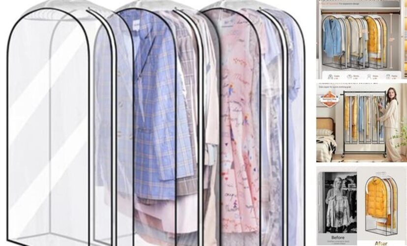 10″ Gusseted All Clear Garment Bags for Hanging Ethylene Vinyl Acetate 40 inch