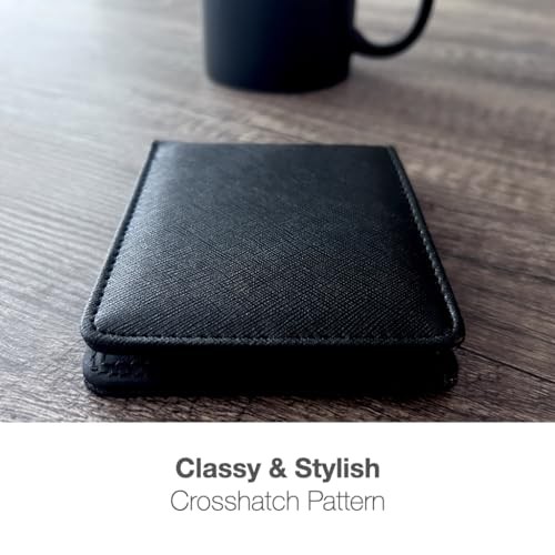 RFID Blocking Full Size Bifold Wallet with 8 Card Slots, Faux Leather Jet Black