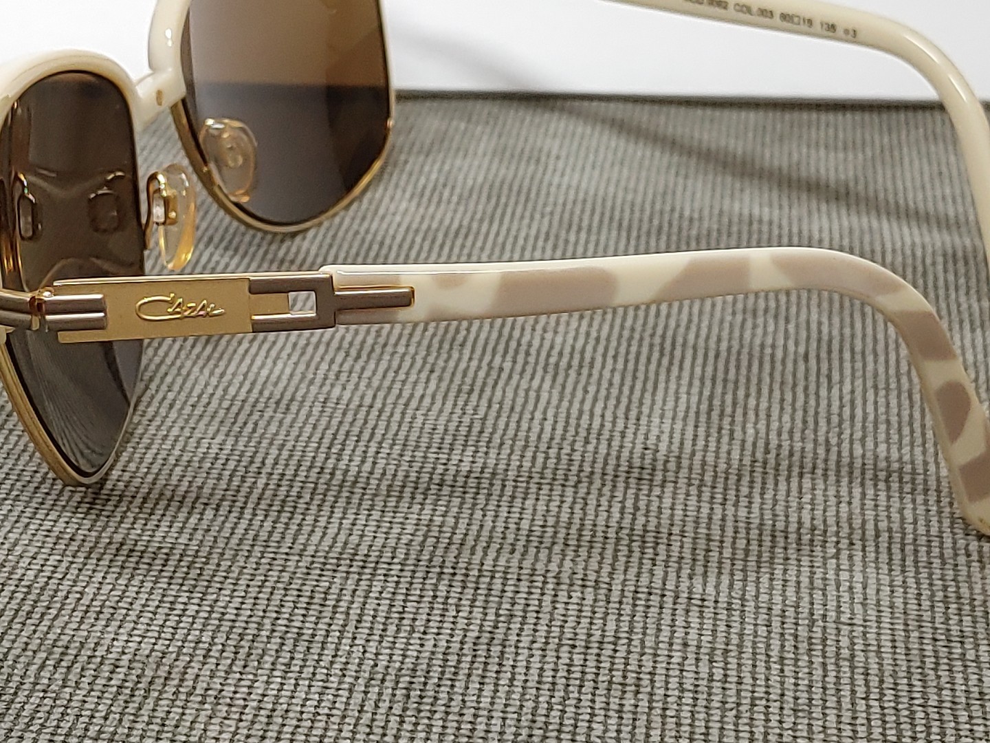 Cazal 9062 Sunglasses Frames 003 Ivory Gold Full Rim 60-15-135 Semi Cat Eye