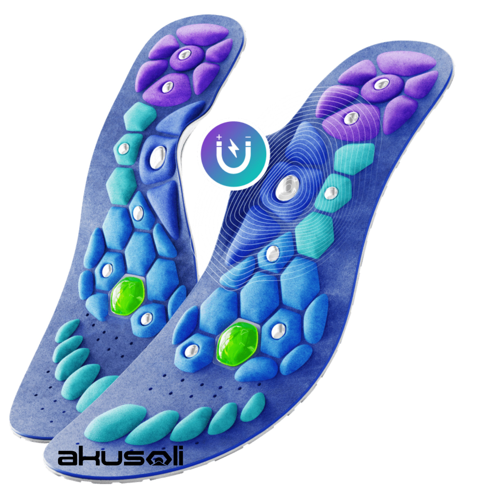 AKUSOLI® | Magnetic Acupressure Massage Shoe Insoles for Pain, Plantar Fasciitis