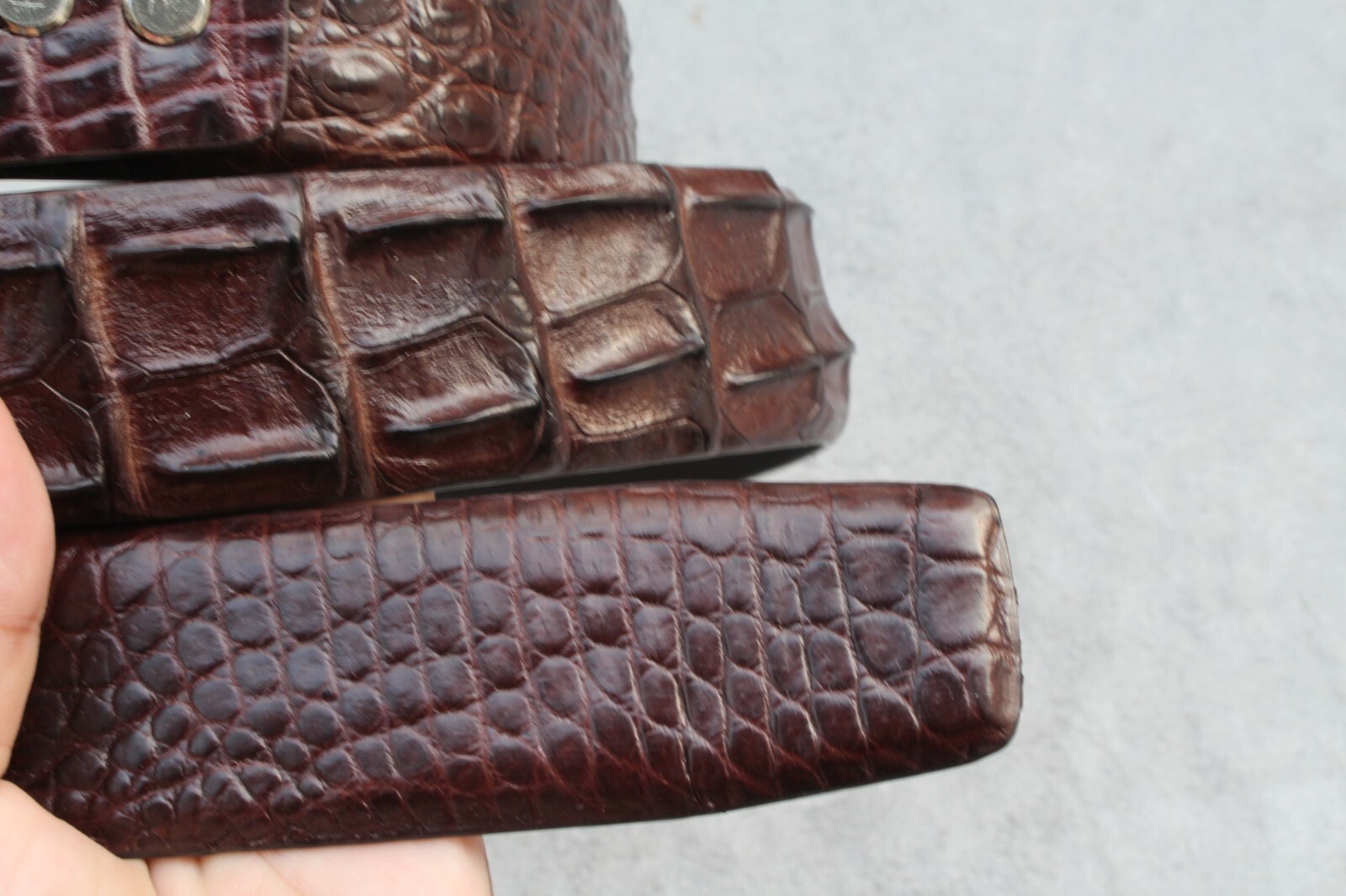 Luxury Brown Alligator Crocodile Print Leather Skin Men’s Belt – W 1.3 inch