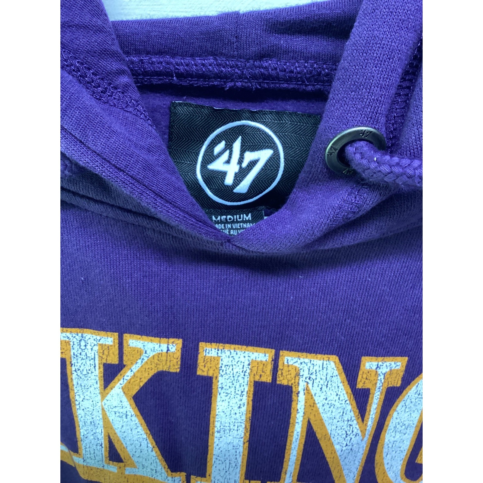 47 Brand Minnesota Vikings NFL Hoodie Purple Mens Medium NWT Est 1961 Sweatshirt