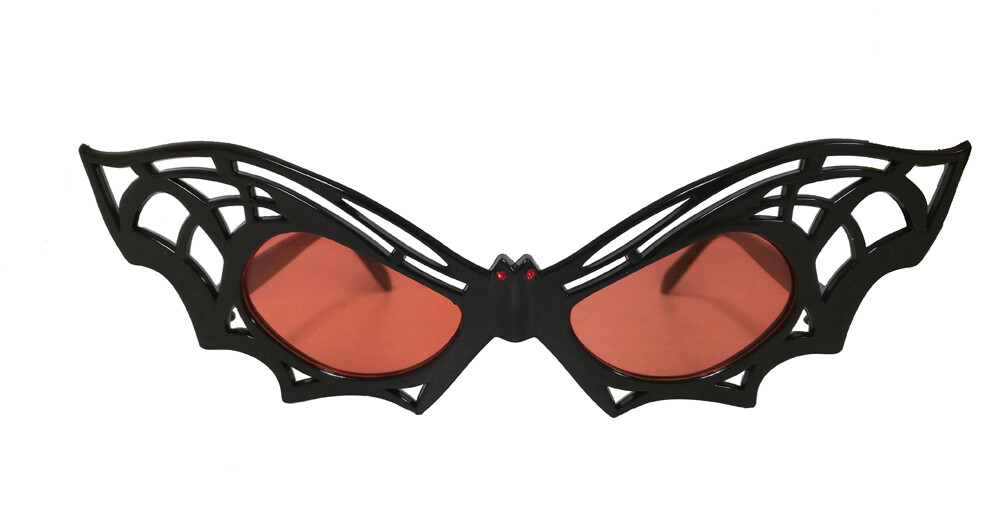 Black Bat Eye Glasses With Rose Colored Lenses Masquerade Mask