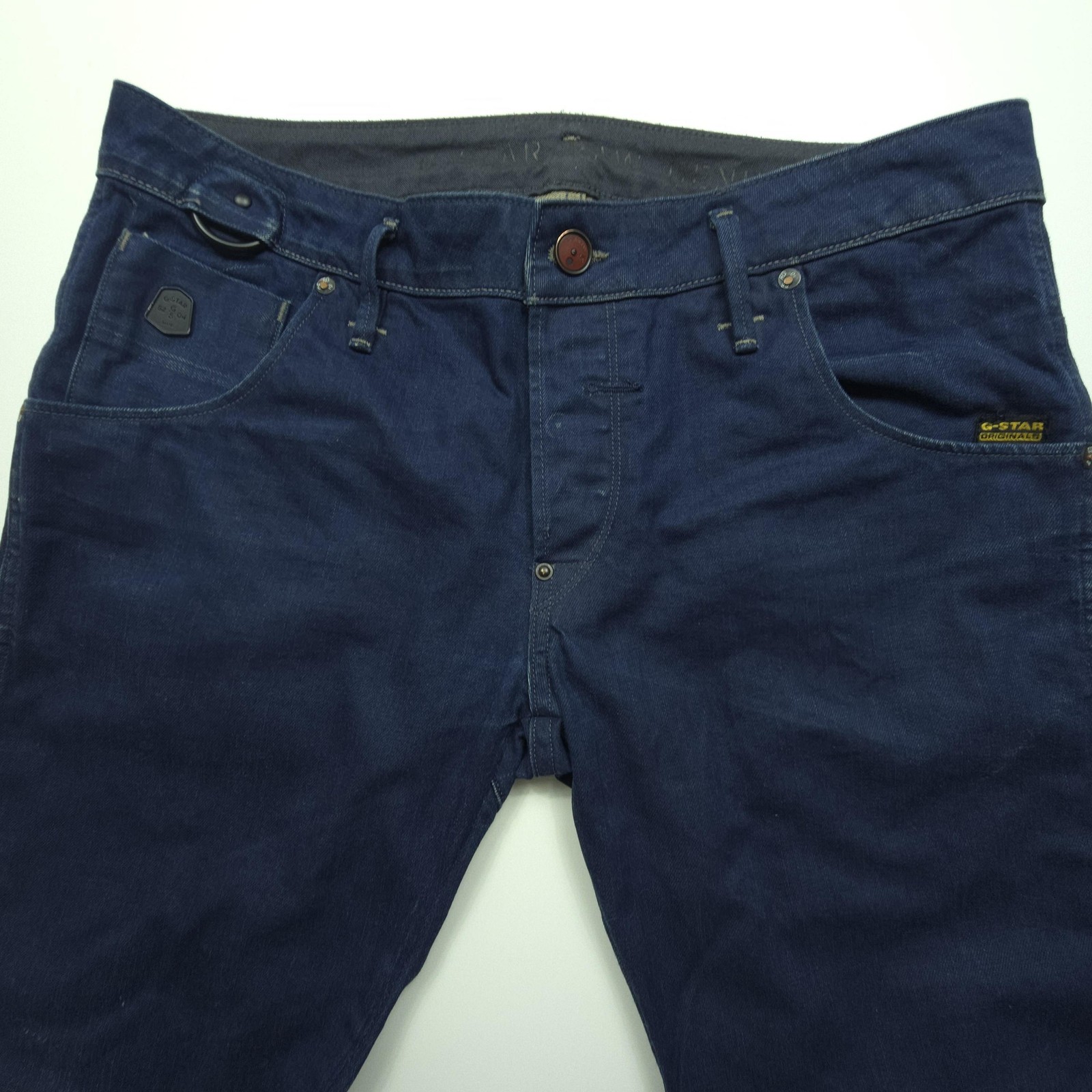 G-Star Raw Mens Jeans 33×32 Blue Button Fly Arc Zip 3D Slim Zip Pocket Tapered