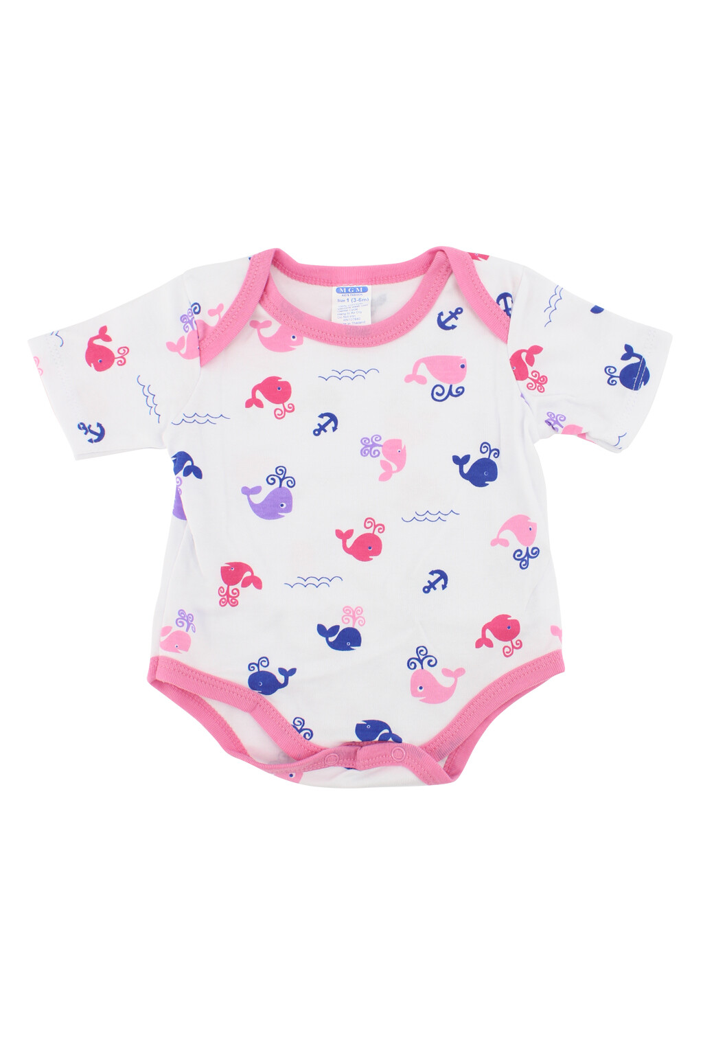 4 Baby Romper Bodysuit Jumpsuit Short Sleeve Print Solid Size 3-6 M 6-9 M 9-12 M